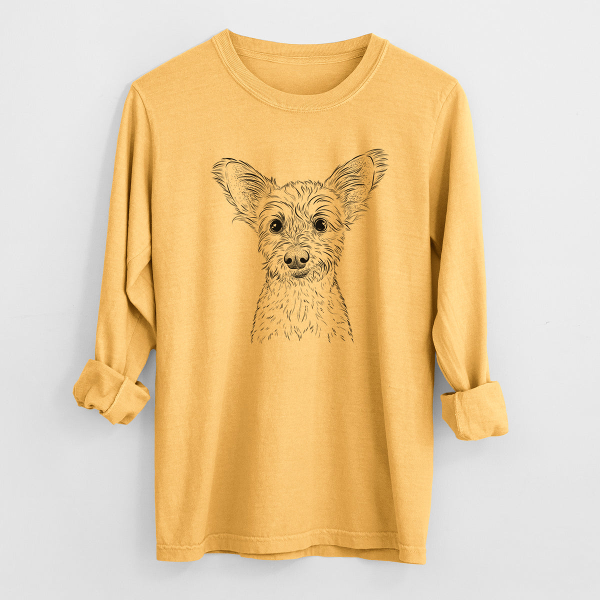 Bare Heidi the Schnauzer Mix - Heavyweight 100% Cotton Long Sleeve