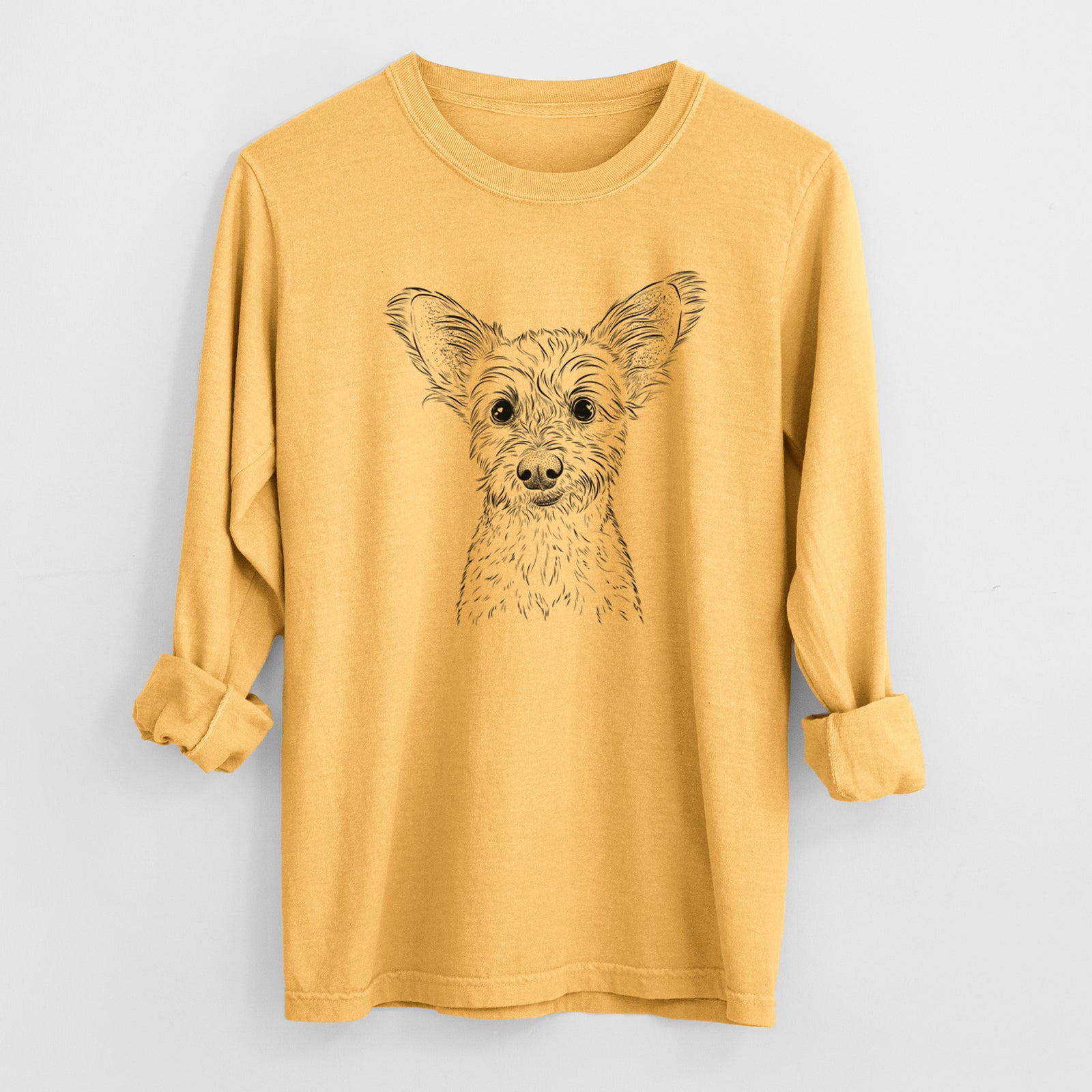 Bare Heidi the Schnauzer Mix - Heavyweight 100% Cotton Long Sleeve