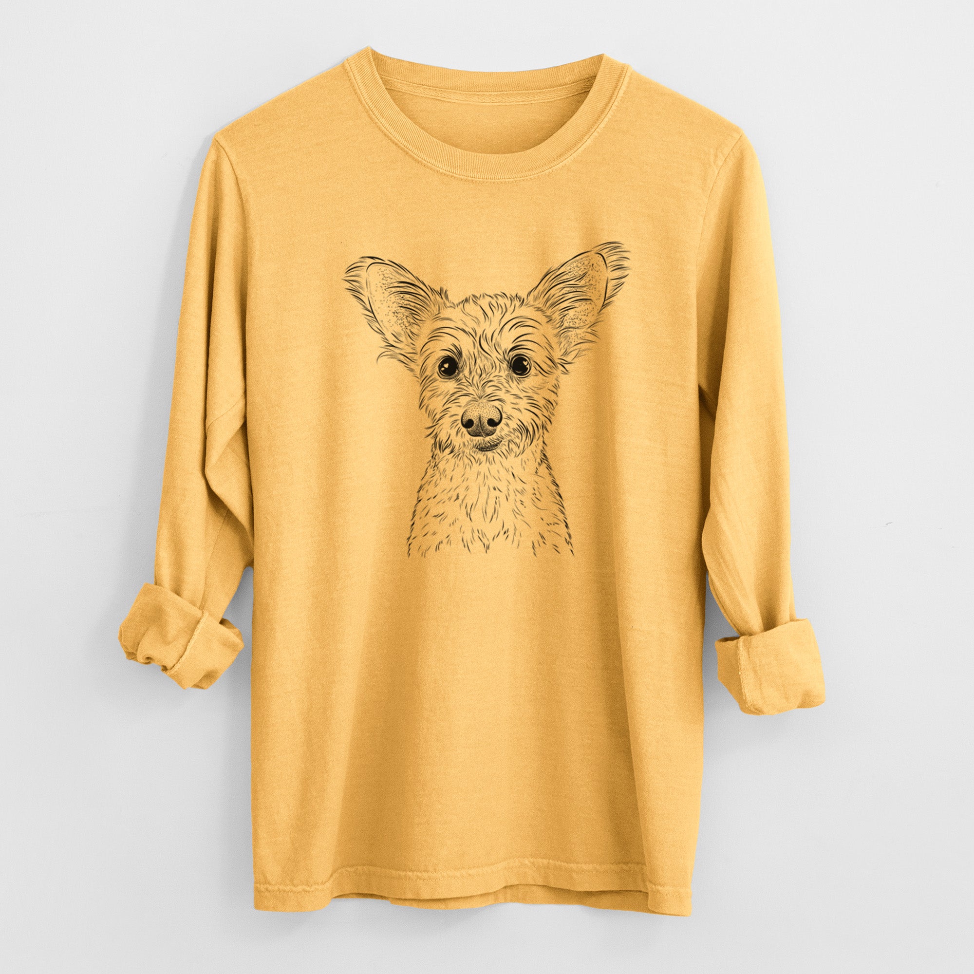 Bare Heidi the Schnauzer Mix - Heavyweight 100% Cotton Long Sleeve