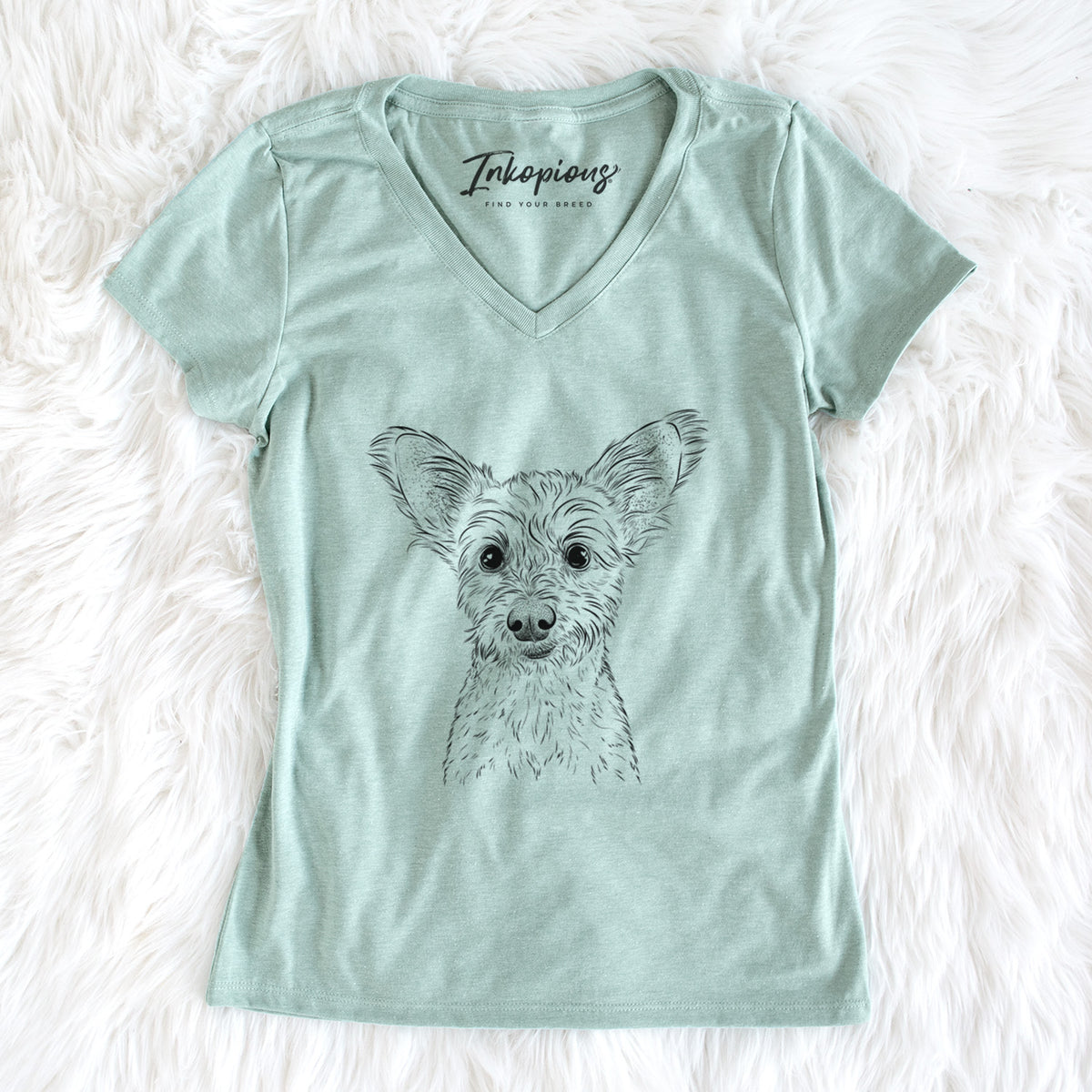 Bare Heidi the Schnauzer Mix - Women&#39;s V-neck Shirt