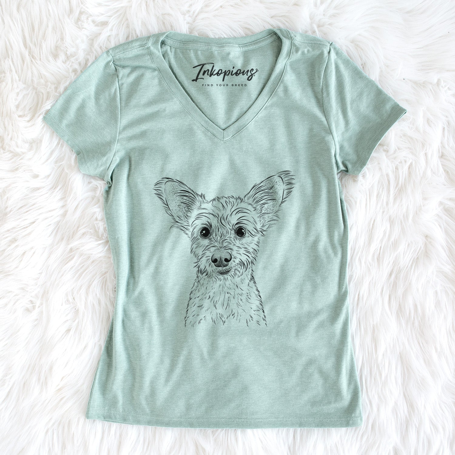 Bare Heidi the Schnauzer Mix - Women's V-neck Shirt