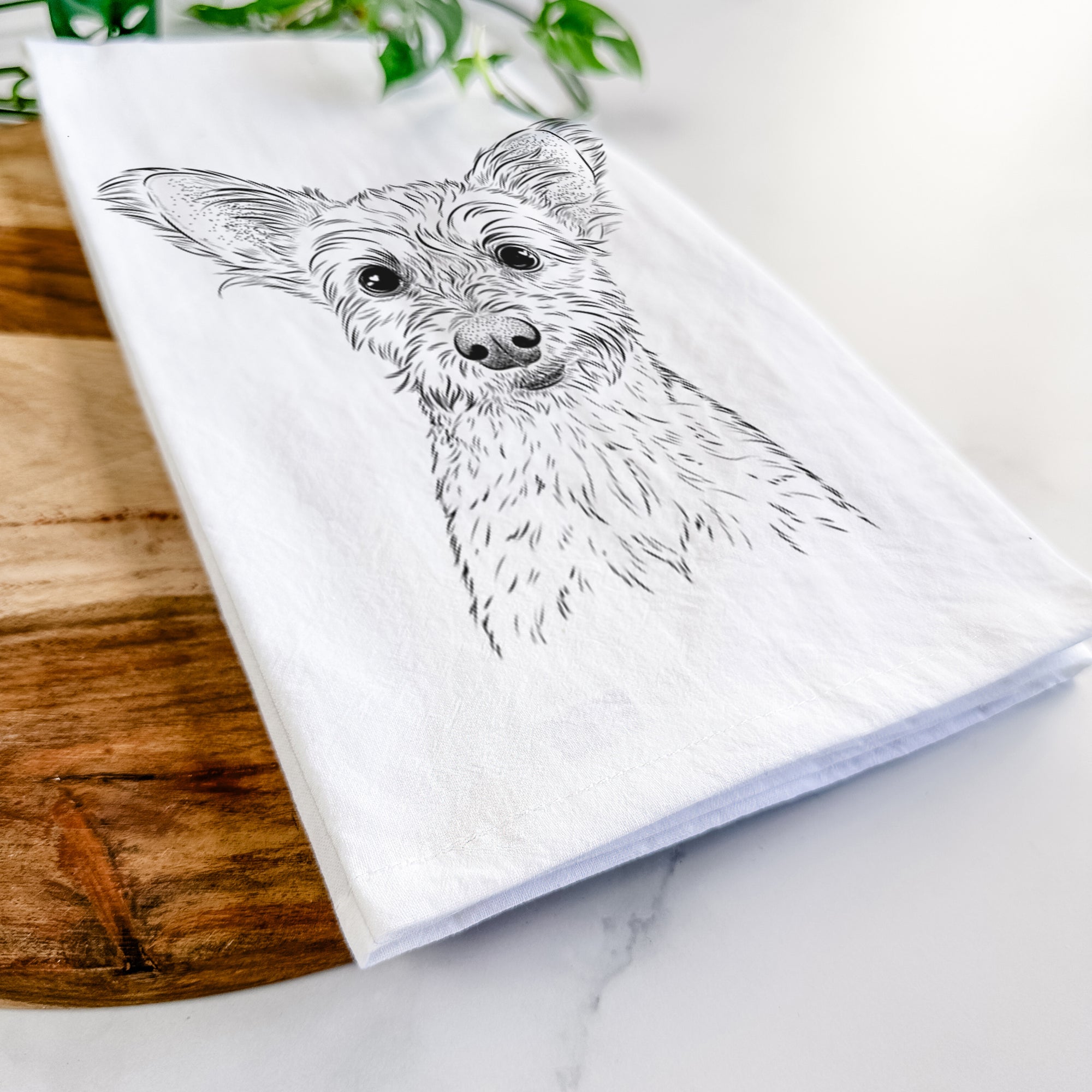 Heidi the Schnauzer Mix Tea Towel