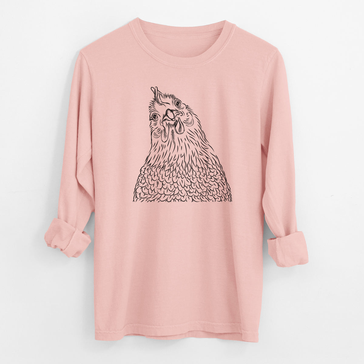 Bare Henrietta the Chicken - Men's Heavyweight 100% Cotton Long Sleeve