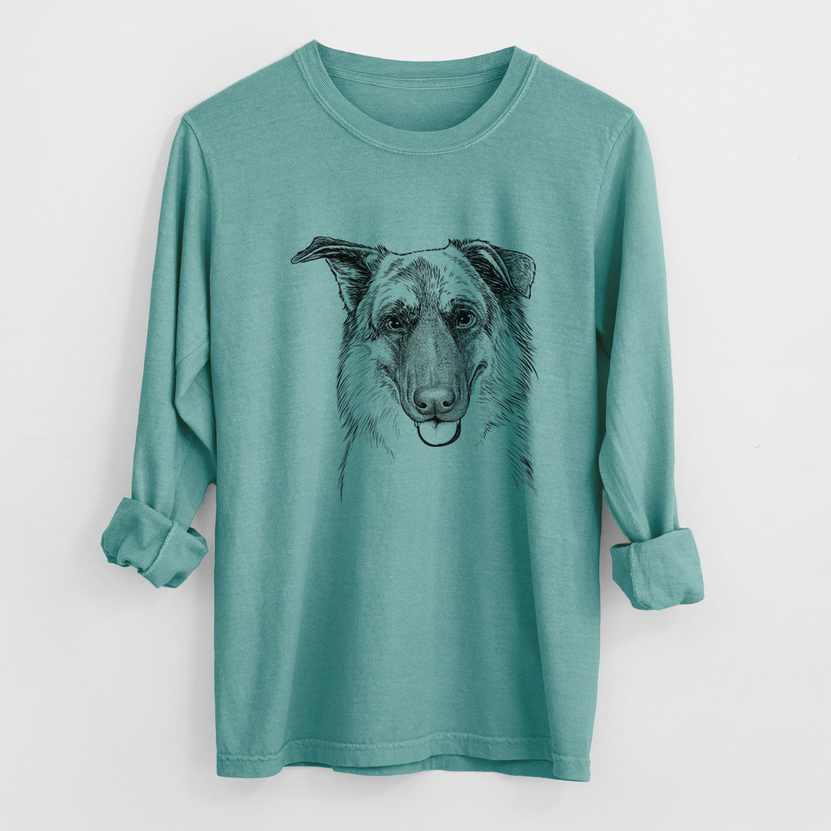 Bare Henry the German Shepherd - Men&#39;s Heavyweight 100% Cotton Long Sleeve