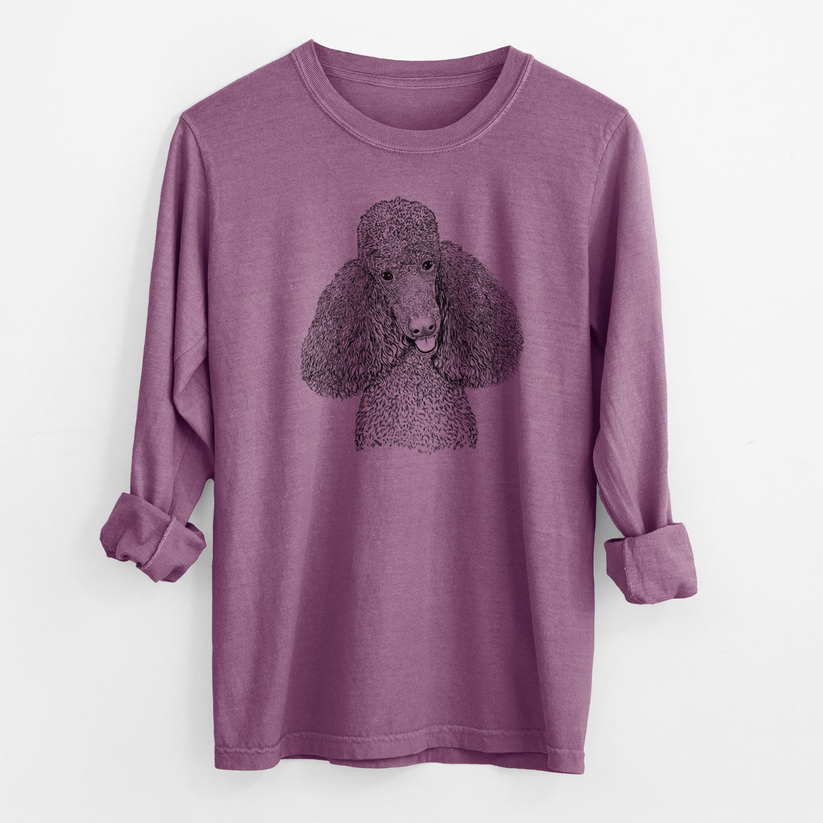 Bare Henry the Standard Poodle - Men's Heavyweight 100% Cotton Long Sleeve