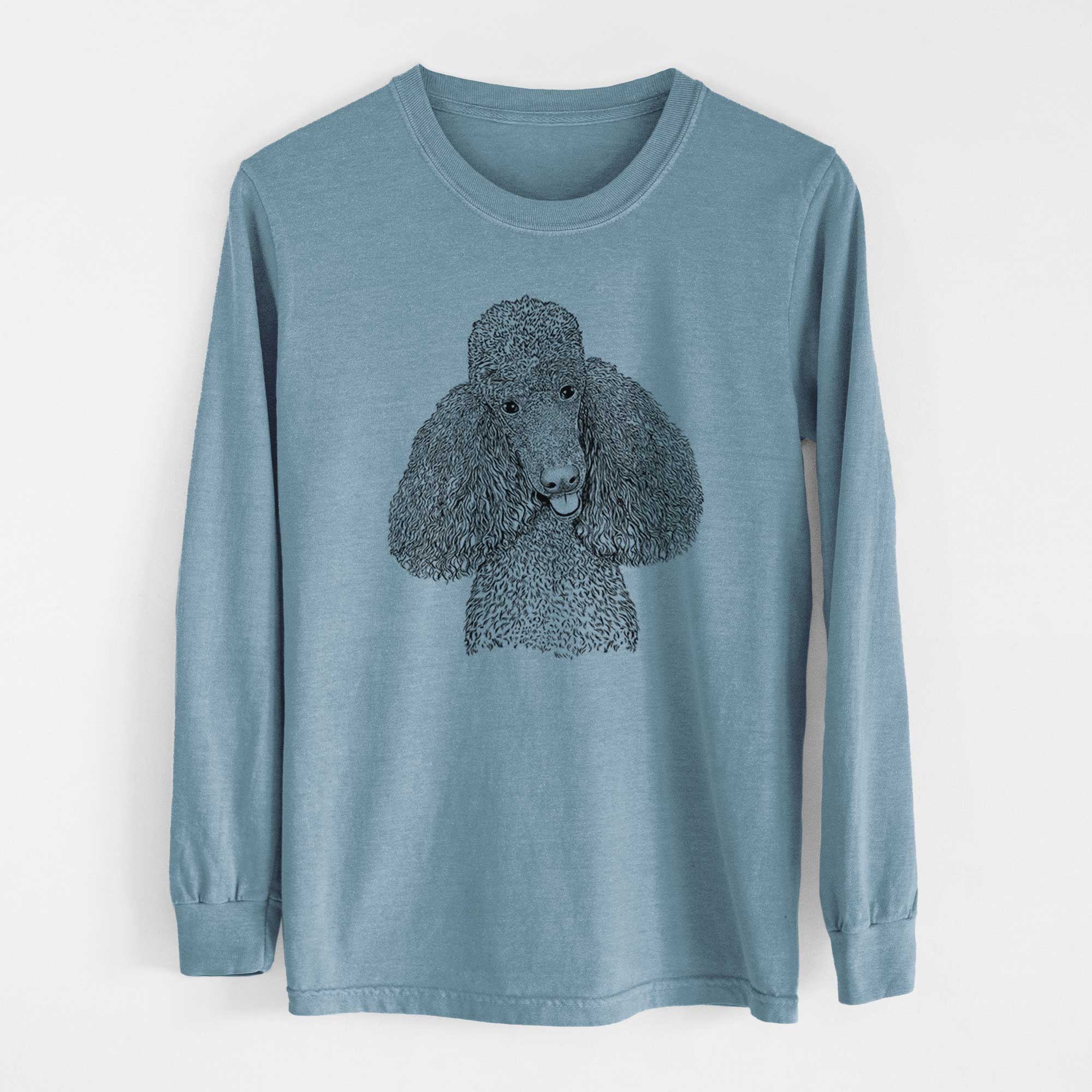 Bare Henry the Standard Poodle - Men's Heavyweight 100% Cotton Long Sleeve