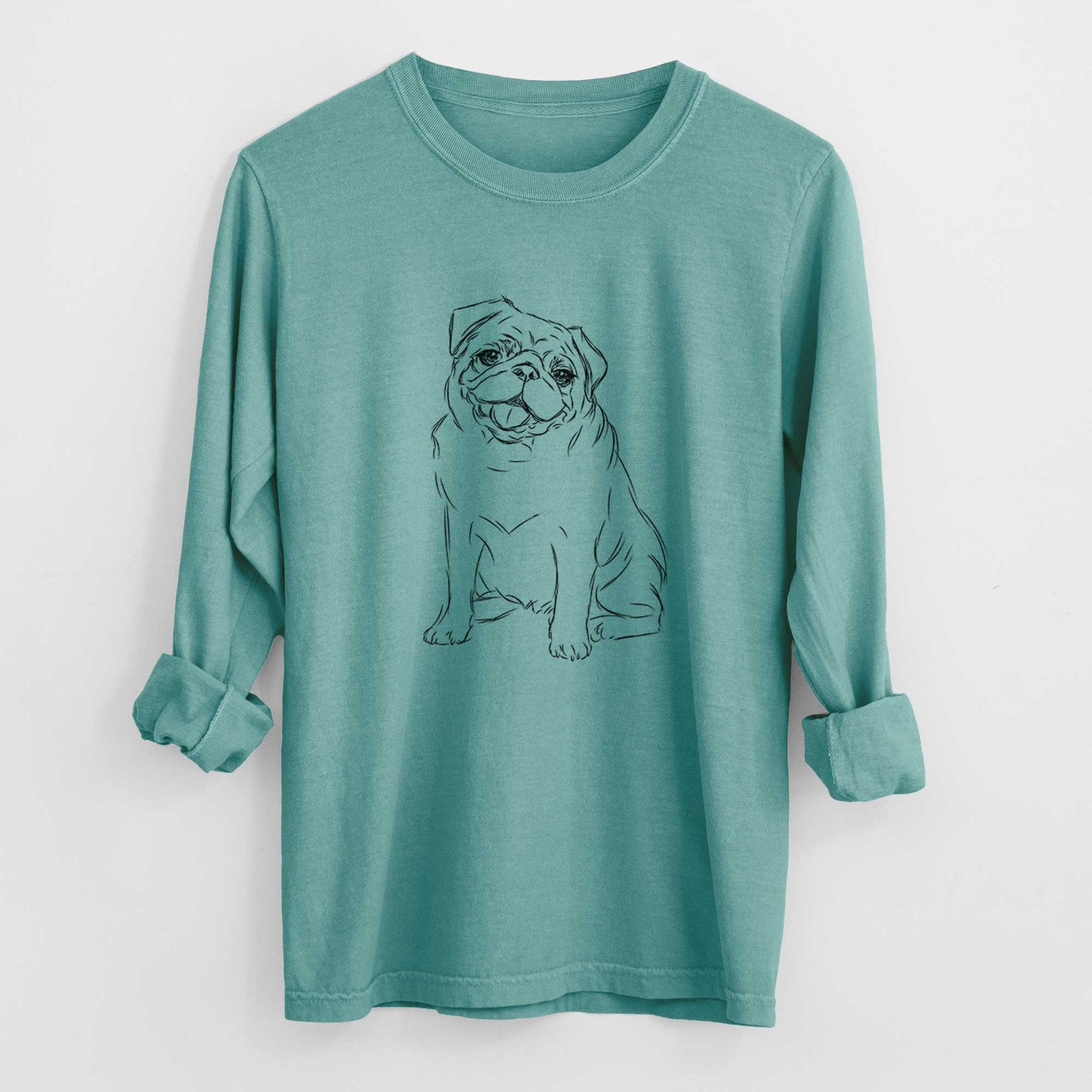 Bare Higgins the Pug - Men's Heavyweight 100% Cotton Long Sleeve