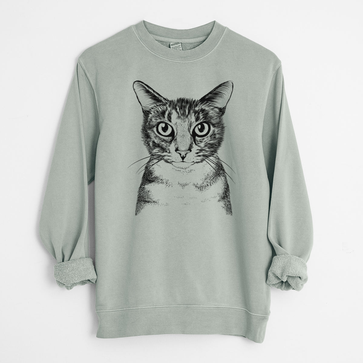 Bare Hobbes the Tabby Cat - Unisex Pigment Dyed Crew Sweatshirt