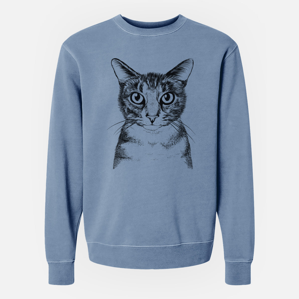 Bare Hobbes the Tabby Cat - Unisex Pigment Dyed Crew Sweatshirt