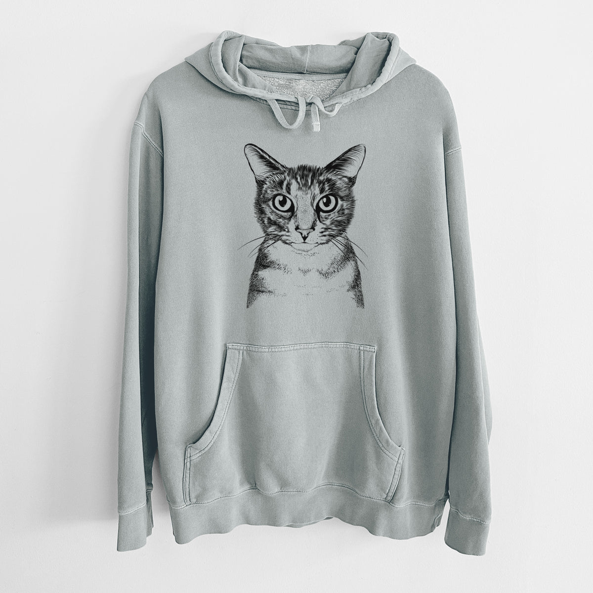 Bare Hobbes the Tabby Cat - Unisex Pigment Dyed Hoodie