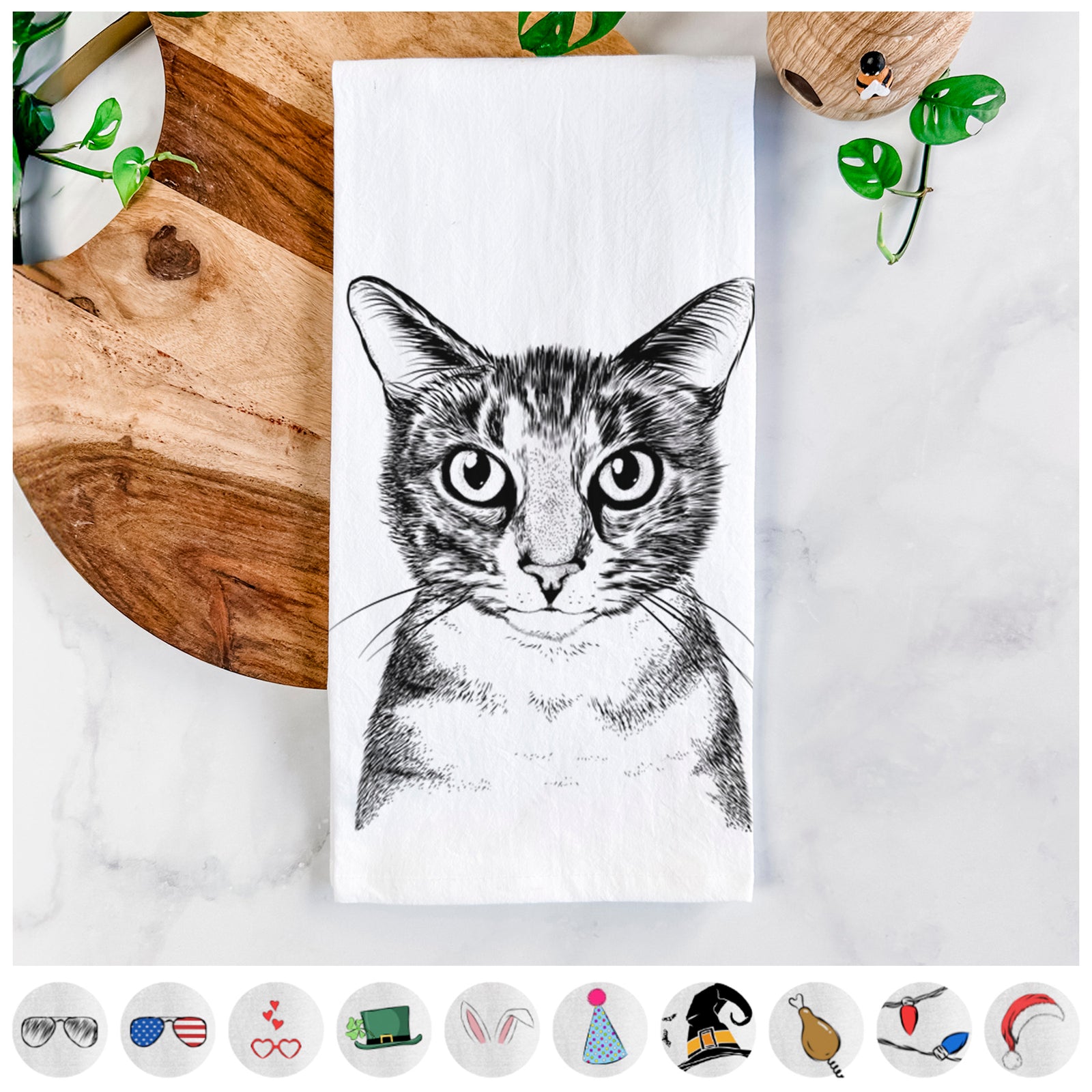 Hobbes the Tabby Cat Tea Towel