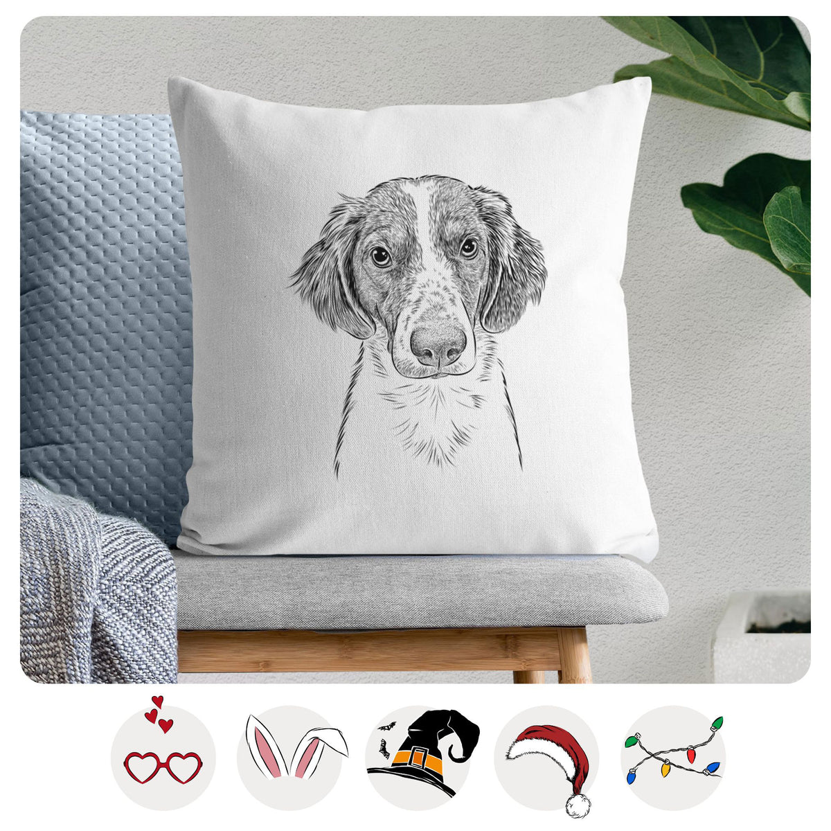 Holly the Brittany Spaniel - Throw Pillow Cover