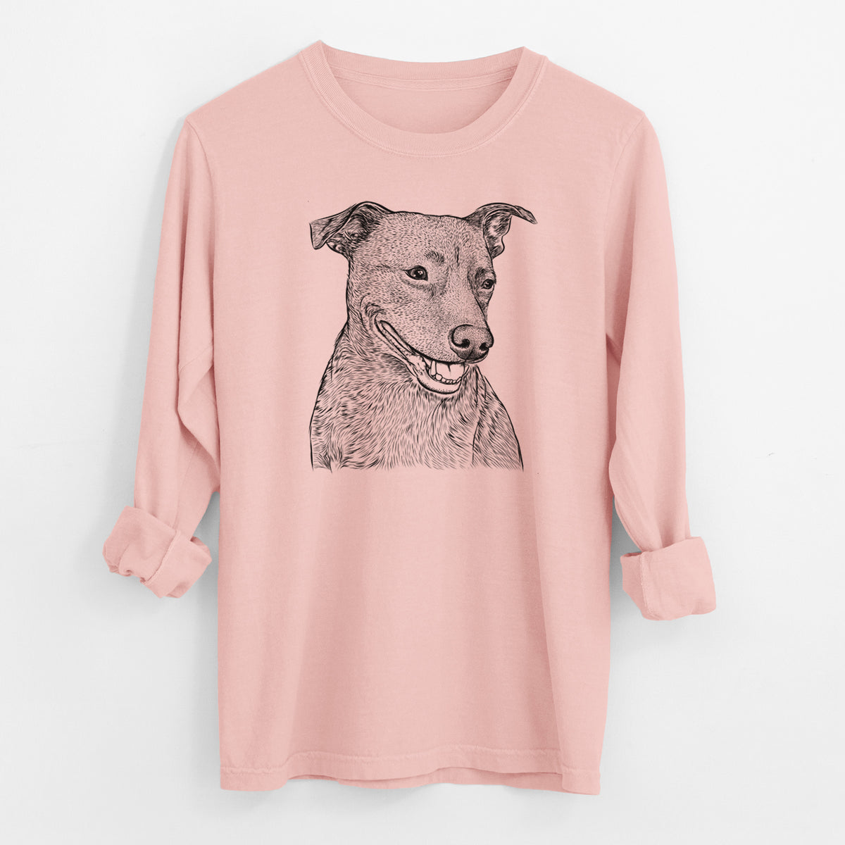Bare Honey the Lab Pit Mix - Men's Heavyweight 100% Cotton Long Sleeve