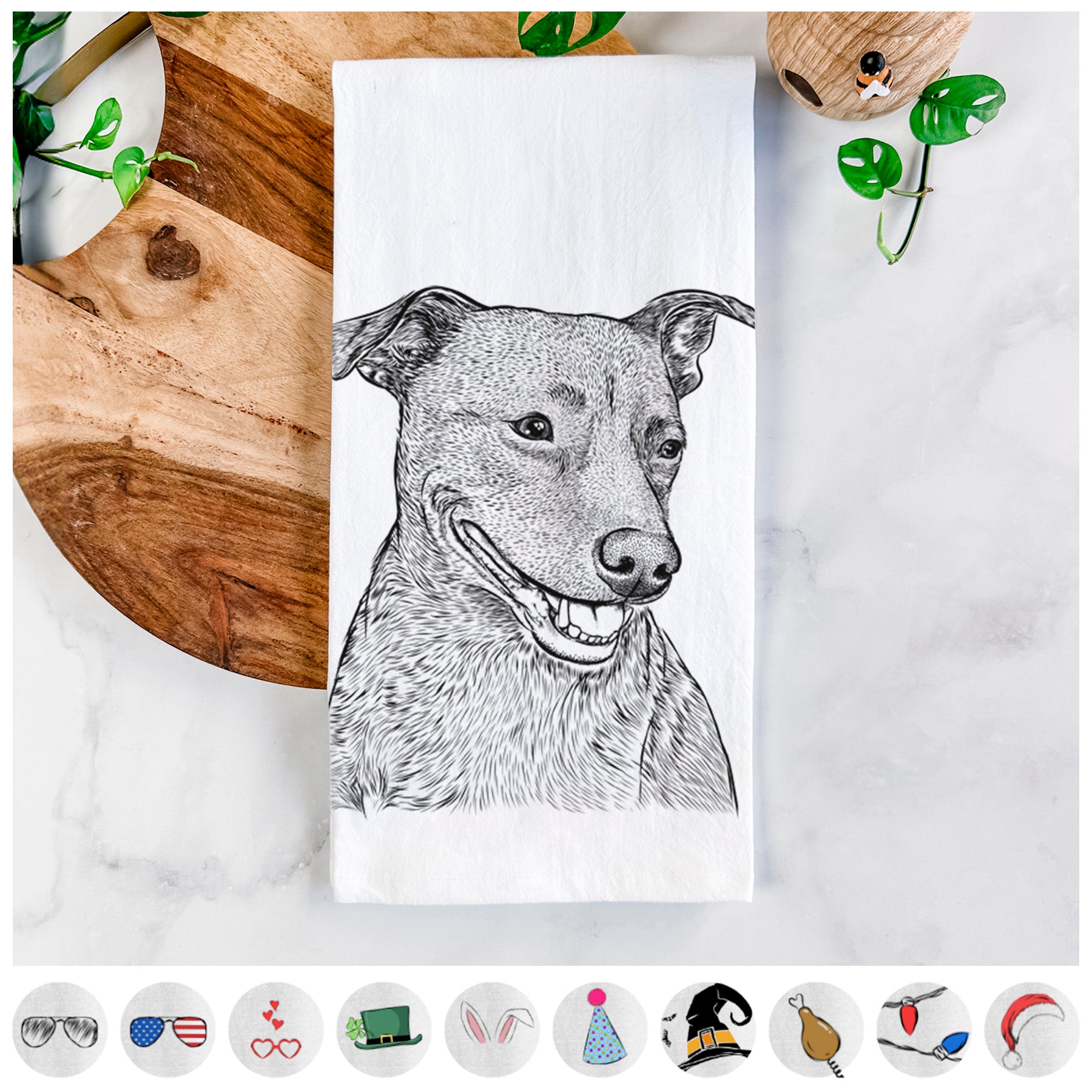 Honey the Lab Pit Mix Tea Towel