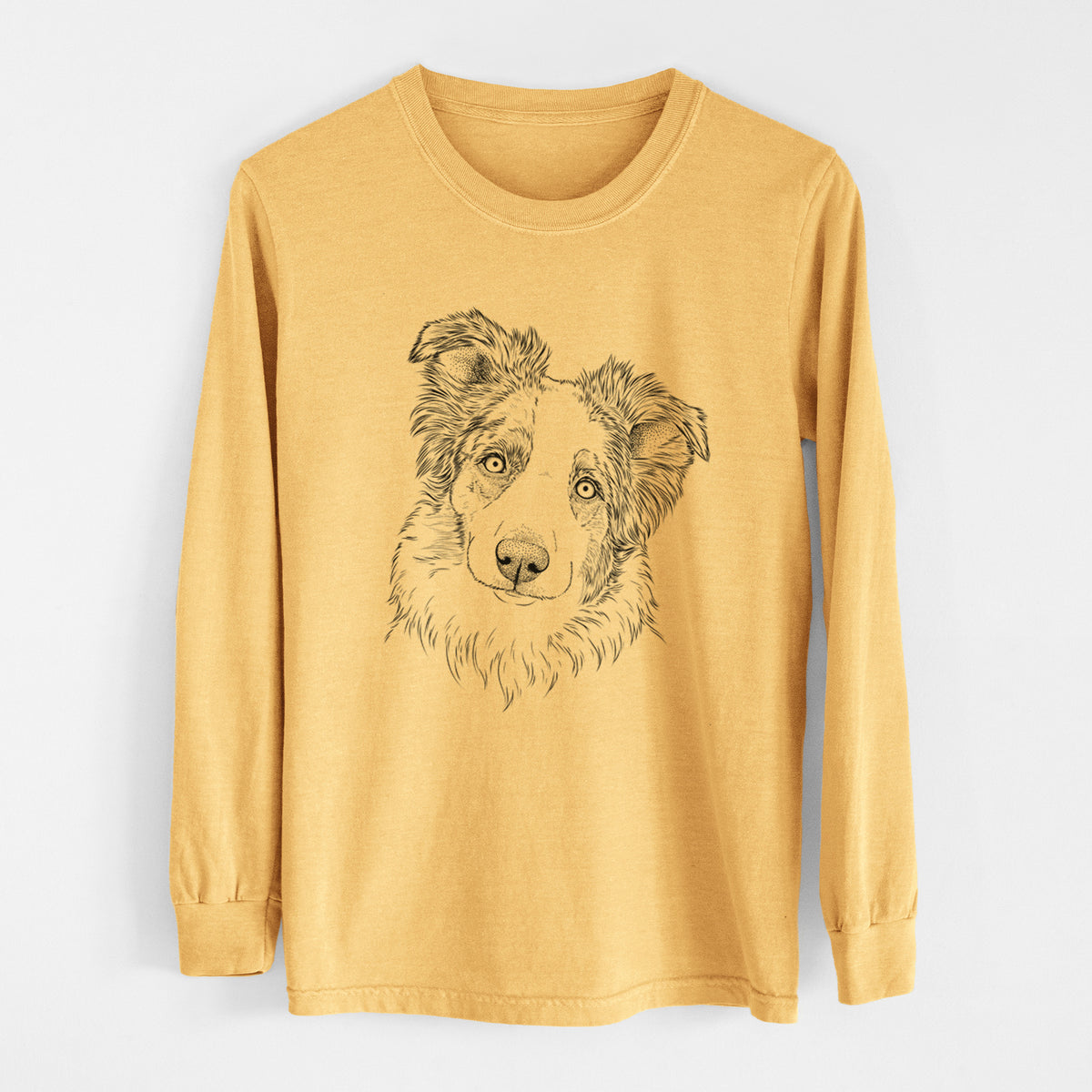 Bare HoneyBee the Miniature Australian Shepherd - Heavyweight 100% Cotton Long Sleeve