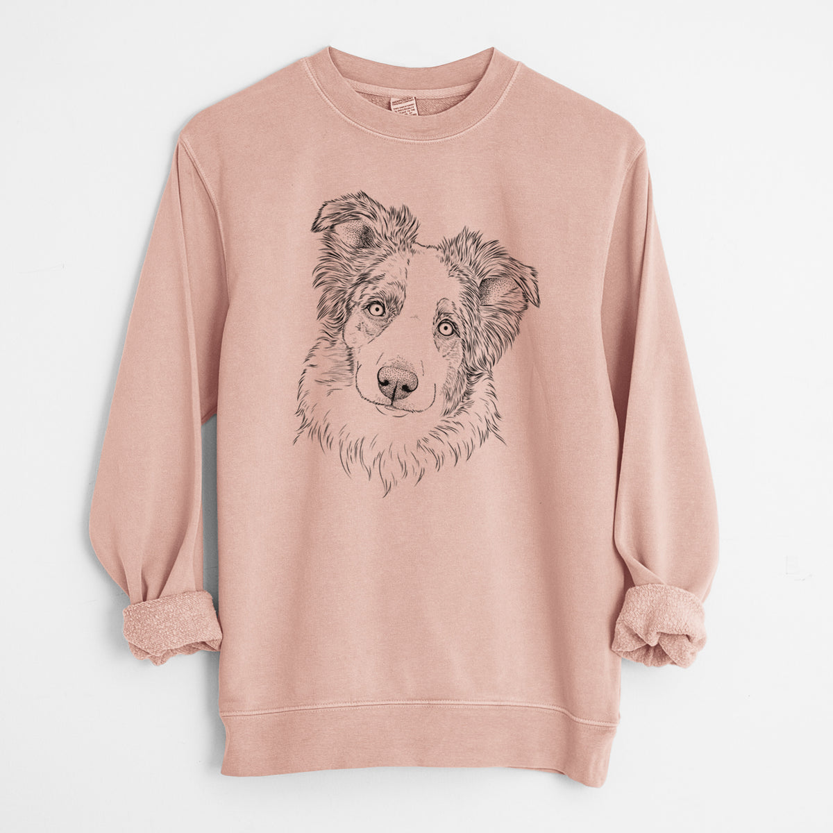 Bare HoneyBee the Miniature Australian Shepherd - Unisex Pigment Dyed Crew Sweatshirt