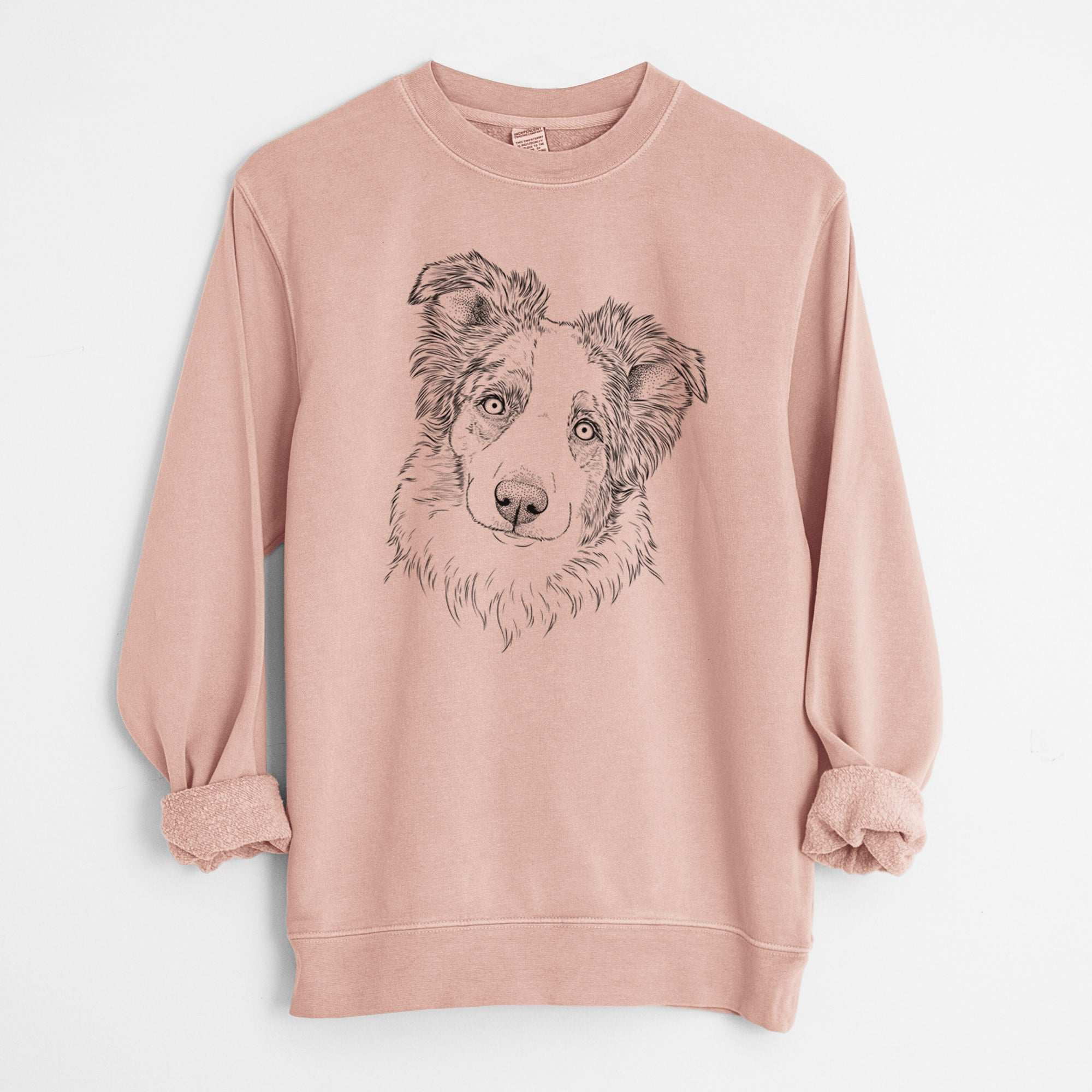 Bare HoneyBee the Miniature Australian Shepherd - Unisex Pigment Dyed Crew Sweatshirt