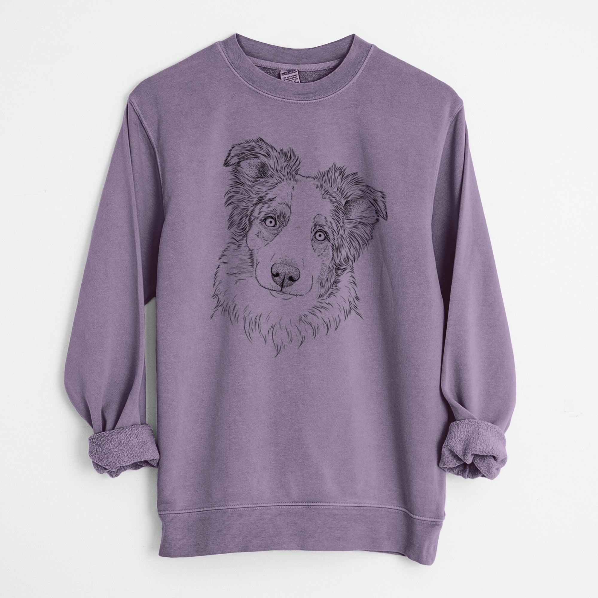 Bare HoneyBee the Miniature Australian Shepherd - Unisex Pigment Dyed Crew Sweatshirt