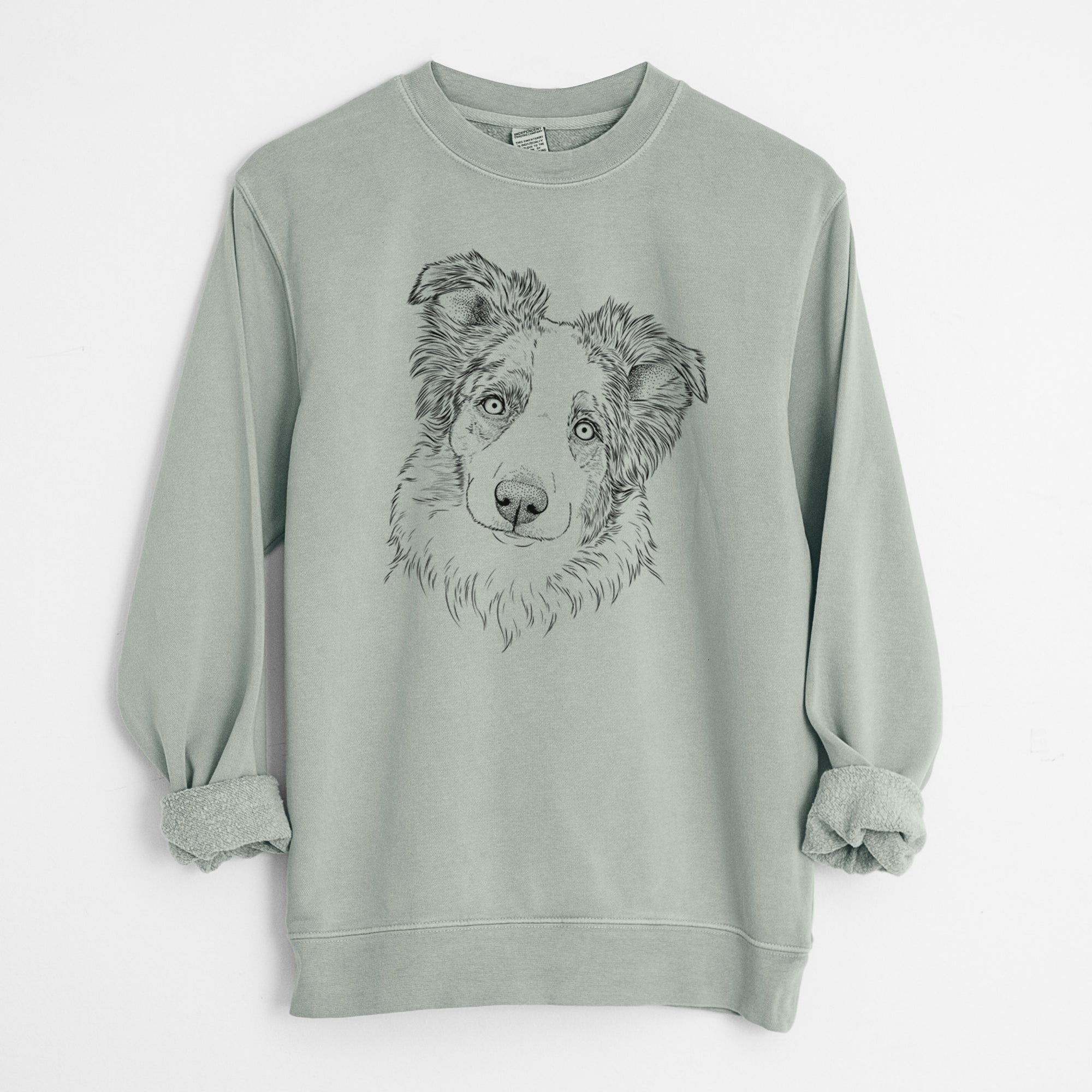 Bare HoneyBee the Miniature Australian Shepherd - Unisex Pigment Dyed Crew Sweatshirt