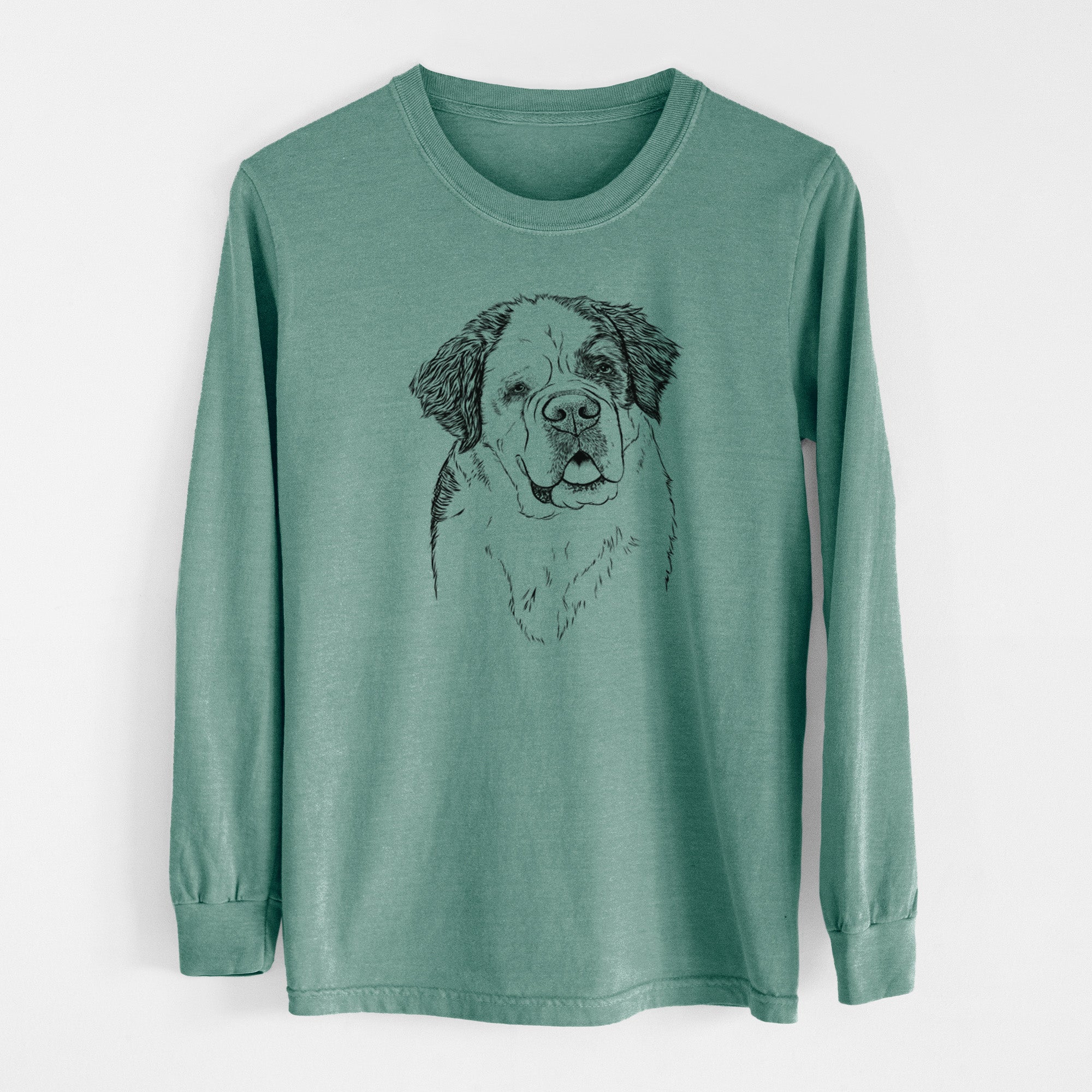 Bare Hook the Saint Bernard - Men's Heavyweight 100% Cotton Long Sleeve