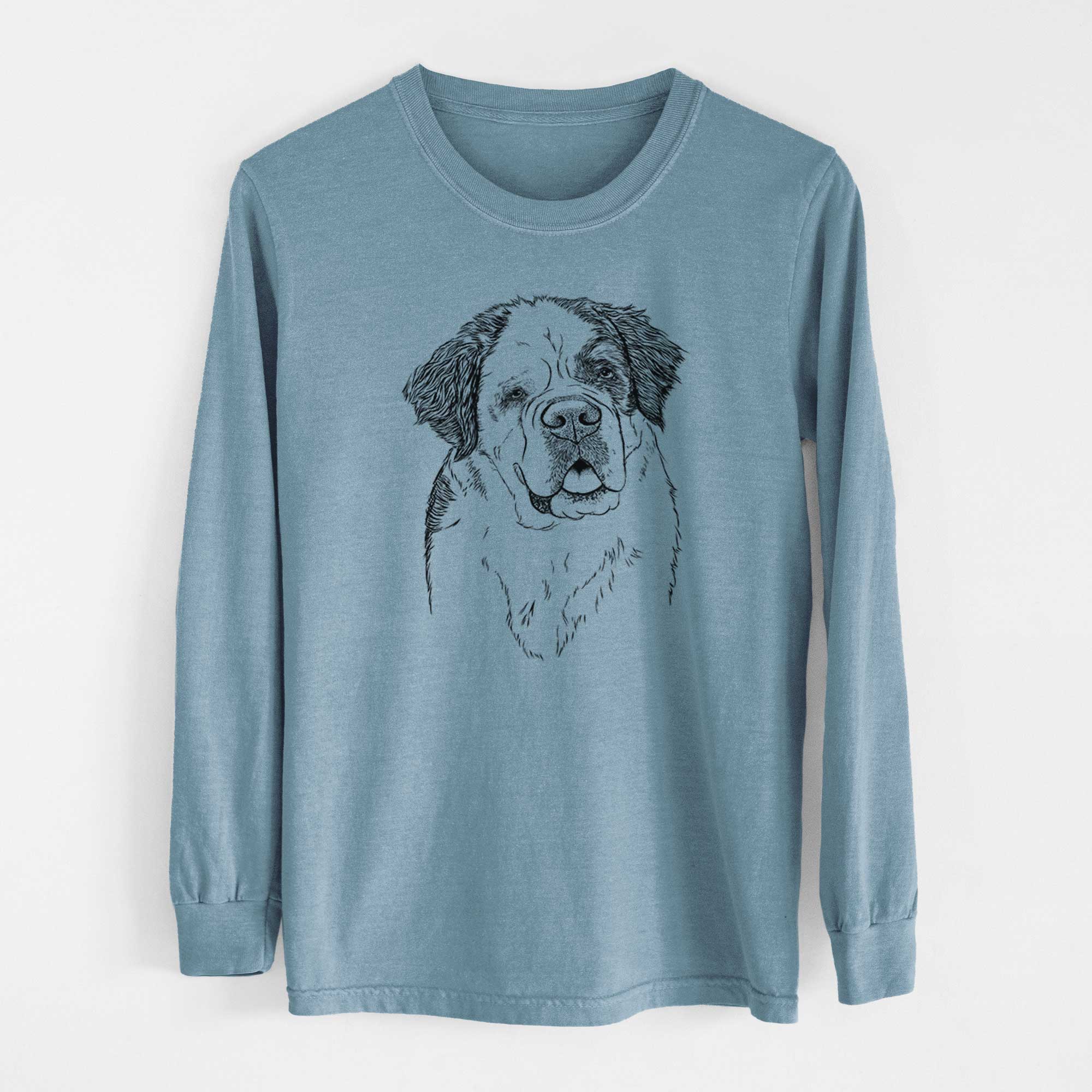 Bare Hook the Saint Bernard - Men's Heavyweight 100% Cotton Long Sleeve