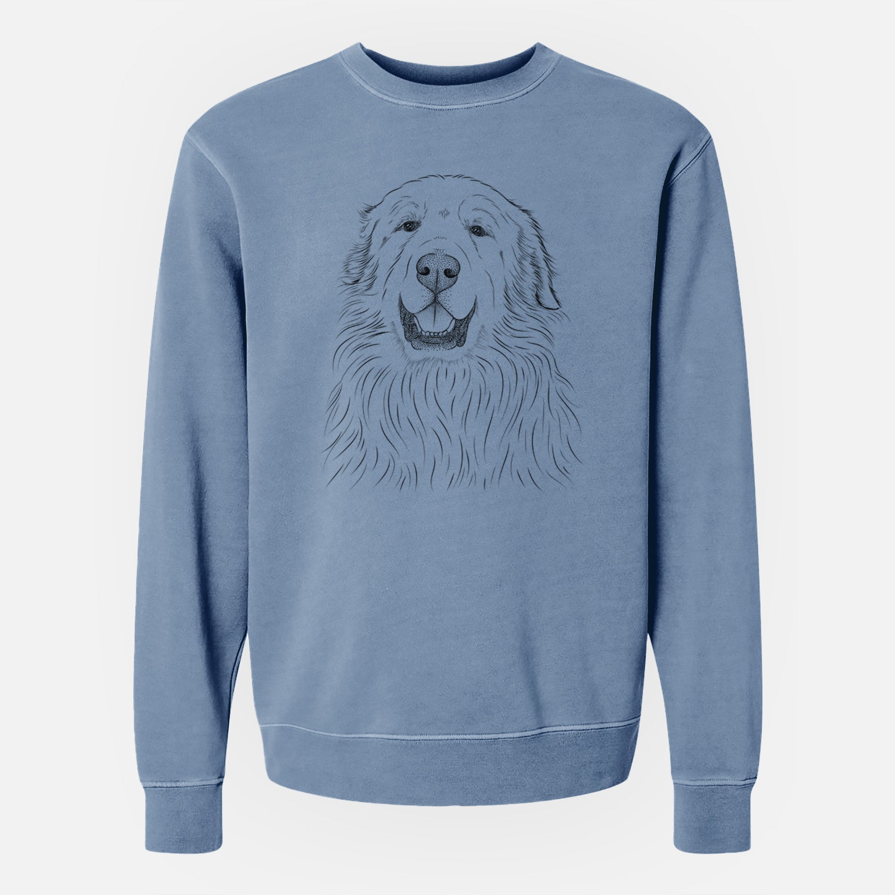 Bare Horton the Great Pyrenees - Unisex Pigment Dyed Crew Sweatshirt