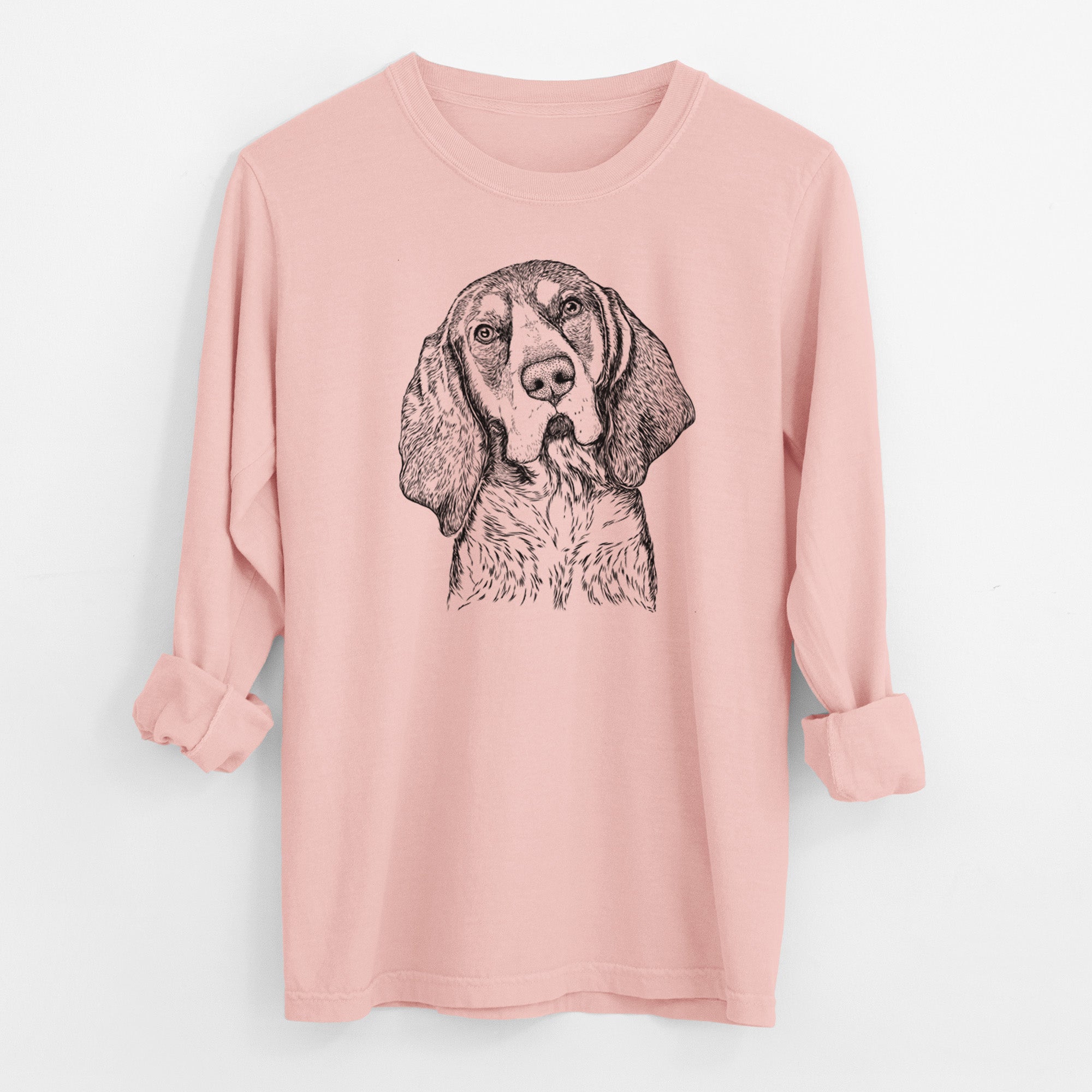 Bare Huck the Bluetick Coonhound - Men's Heavyweight 100% Cotton Long Sleeve