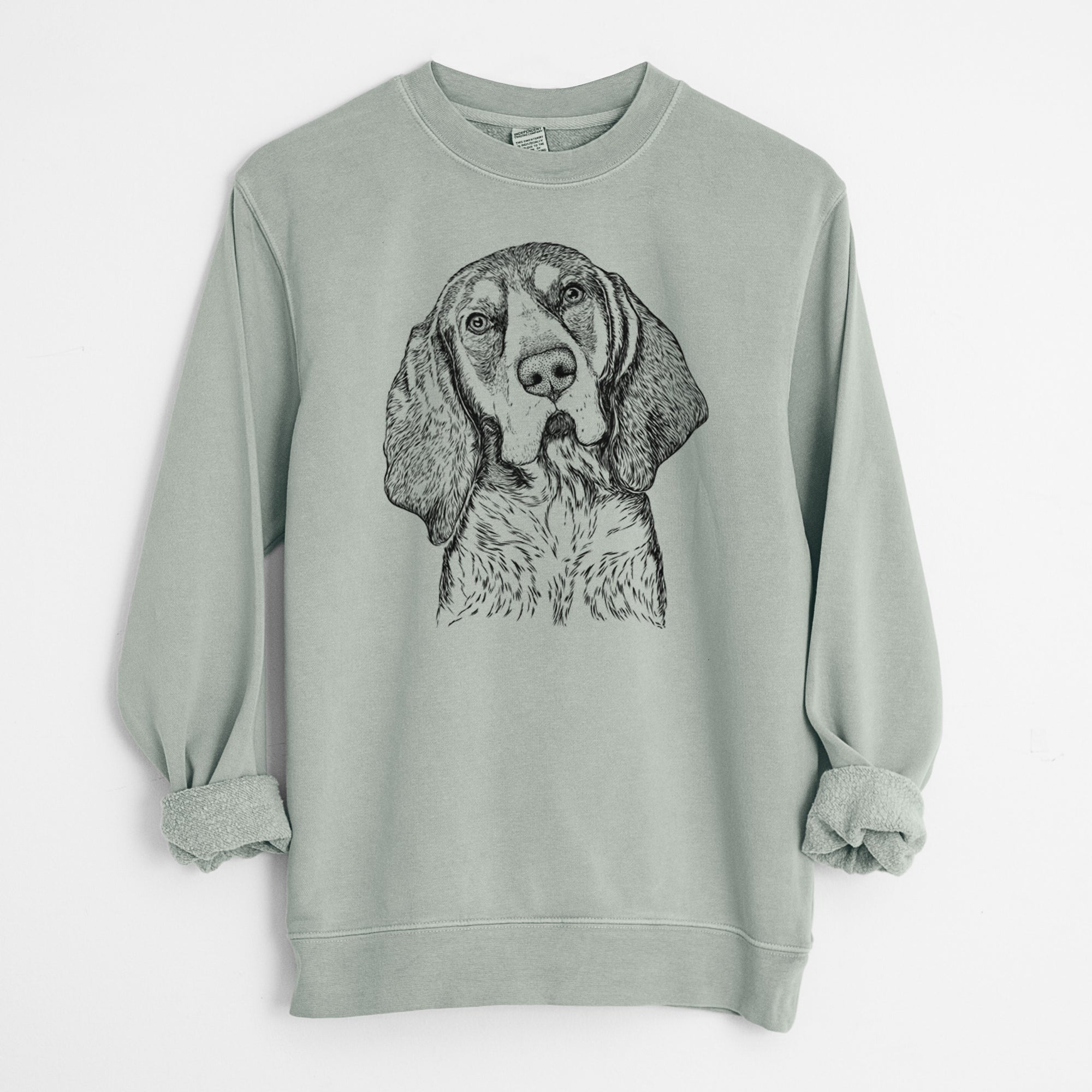 Bare Huck the Bluetick Coonhound - Unisex Pigment Dyed Crew Sweatshirt