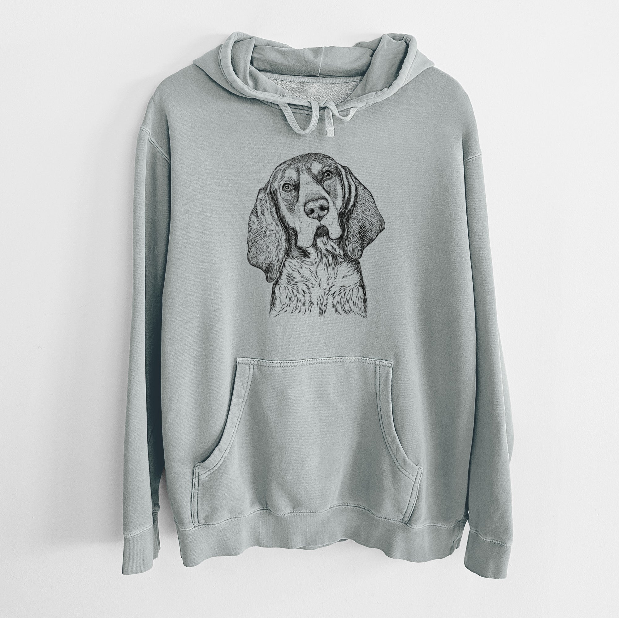 Bare Huck the Bluetick Coonhound - Unisex Pigment Dyed Hoodie