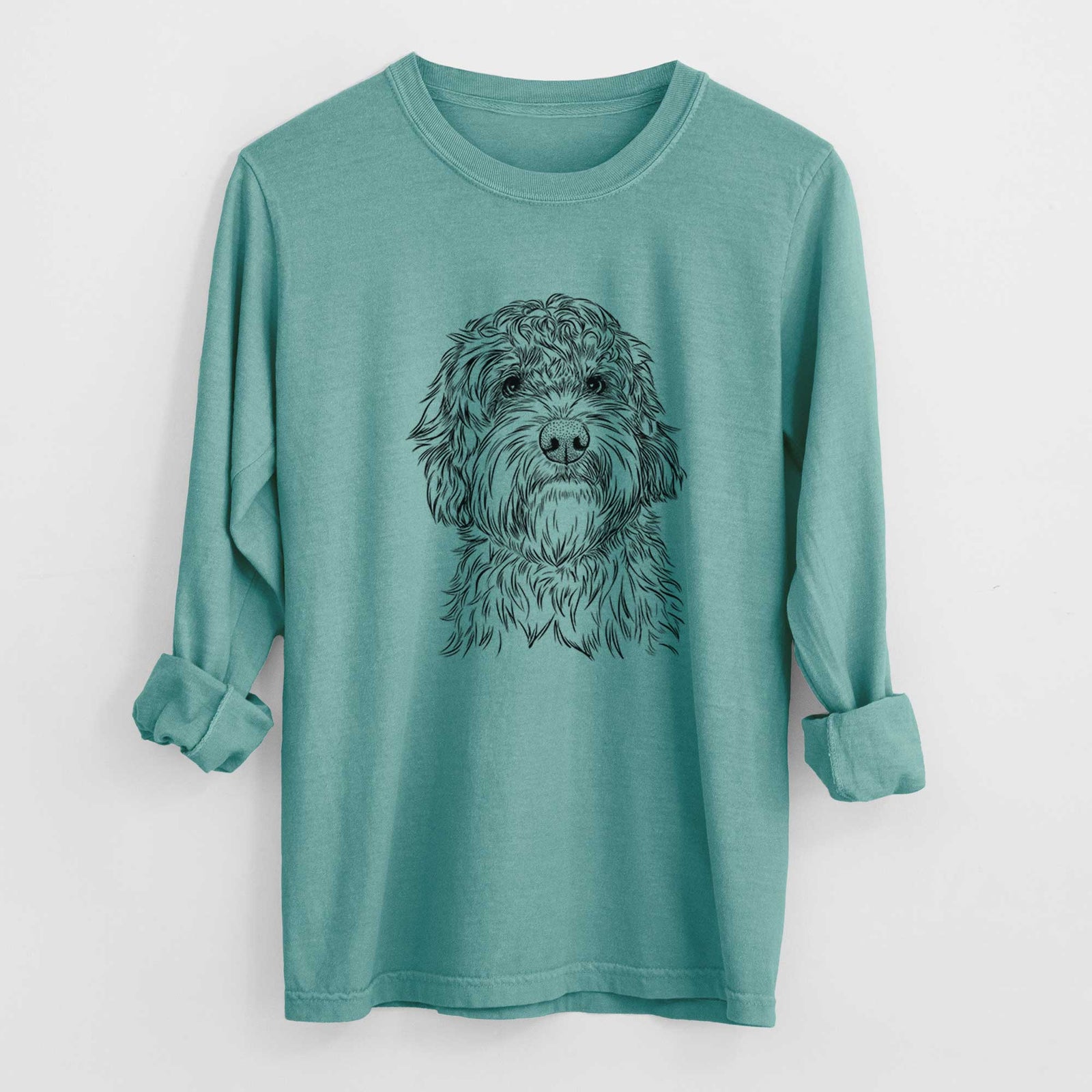 Bare Huckleberry the Australian Labradoodle - Men's Heavyweight 100% Cotton Long Sleeve
