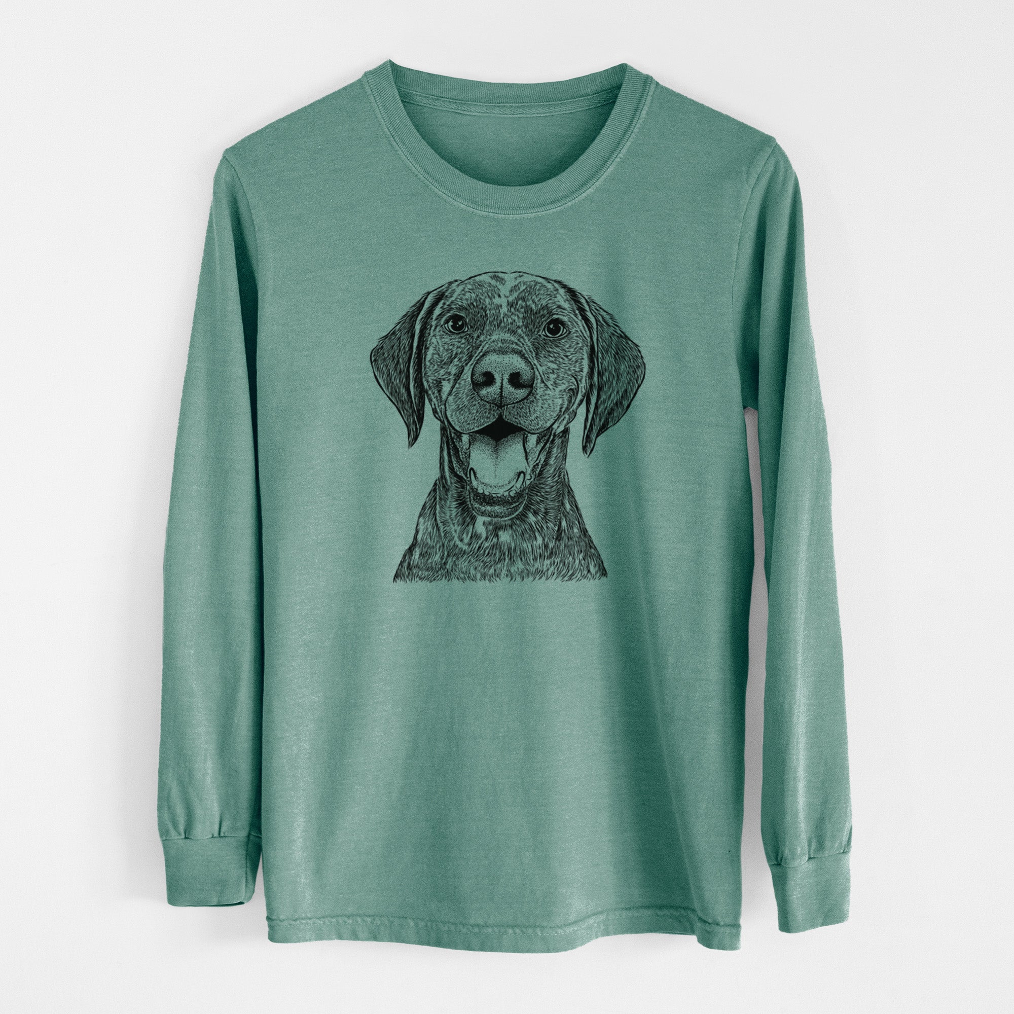 Bare Hudson the German Shorthaired Pointer - Men's Heavyweight 100% Cotton Long Sleeve