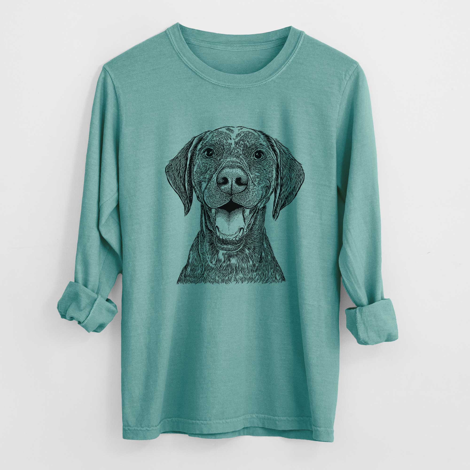 Bare Hudson the German Shorthaired Pointer - Men's Heavyweight 100% Cotton Long Sleeve
