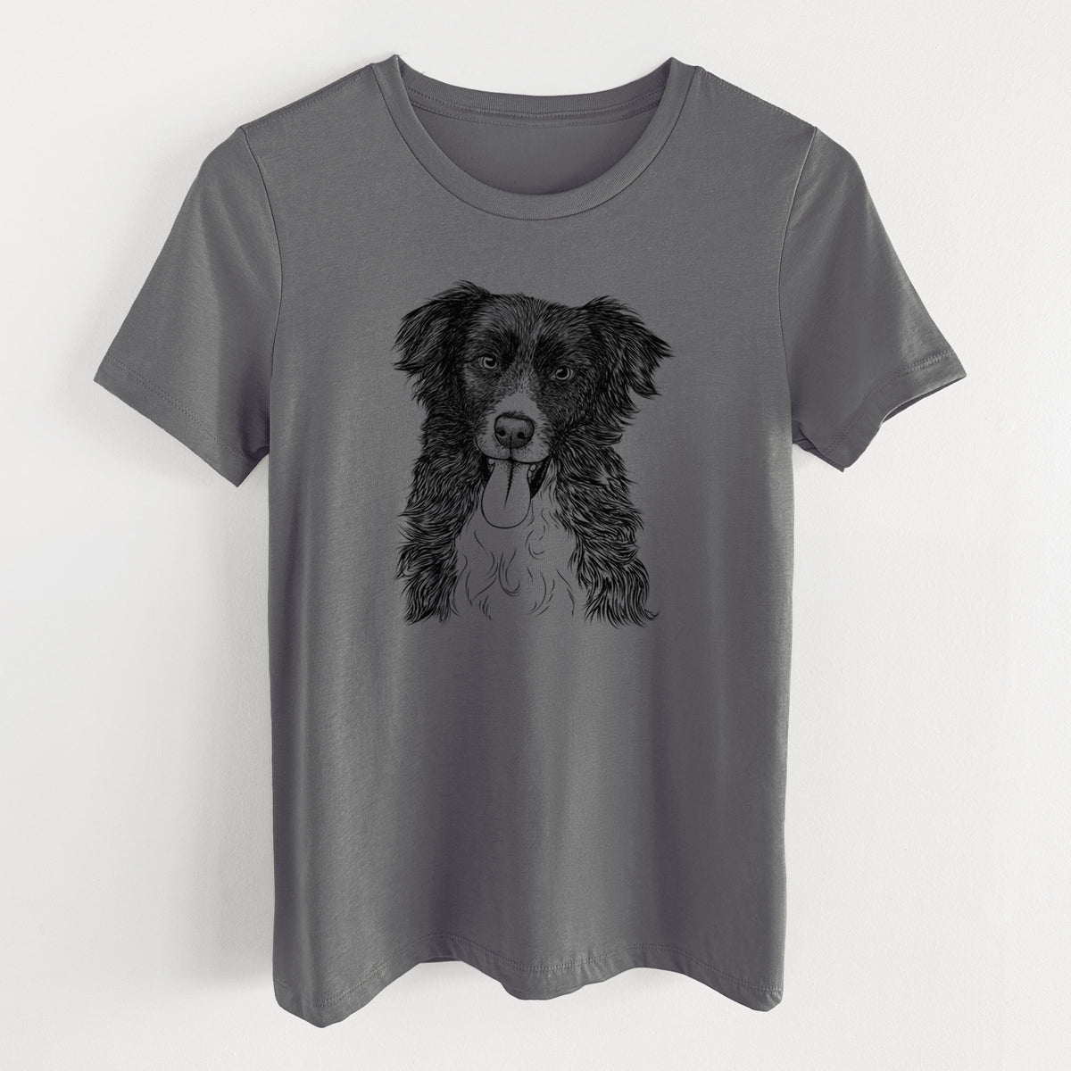 Bare Indi the Border Collie - Women's Lightweight Relaxed Fit 100% Cotton Crewneck