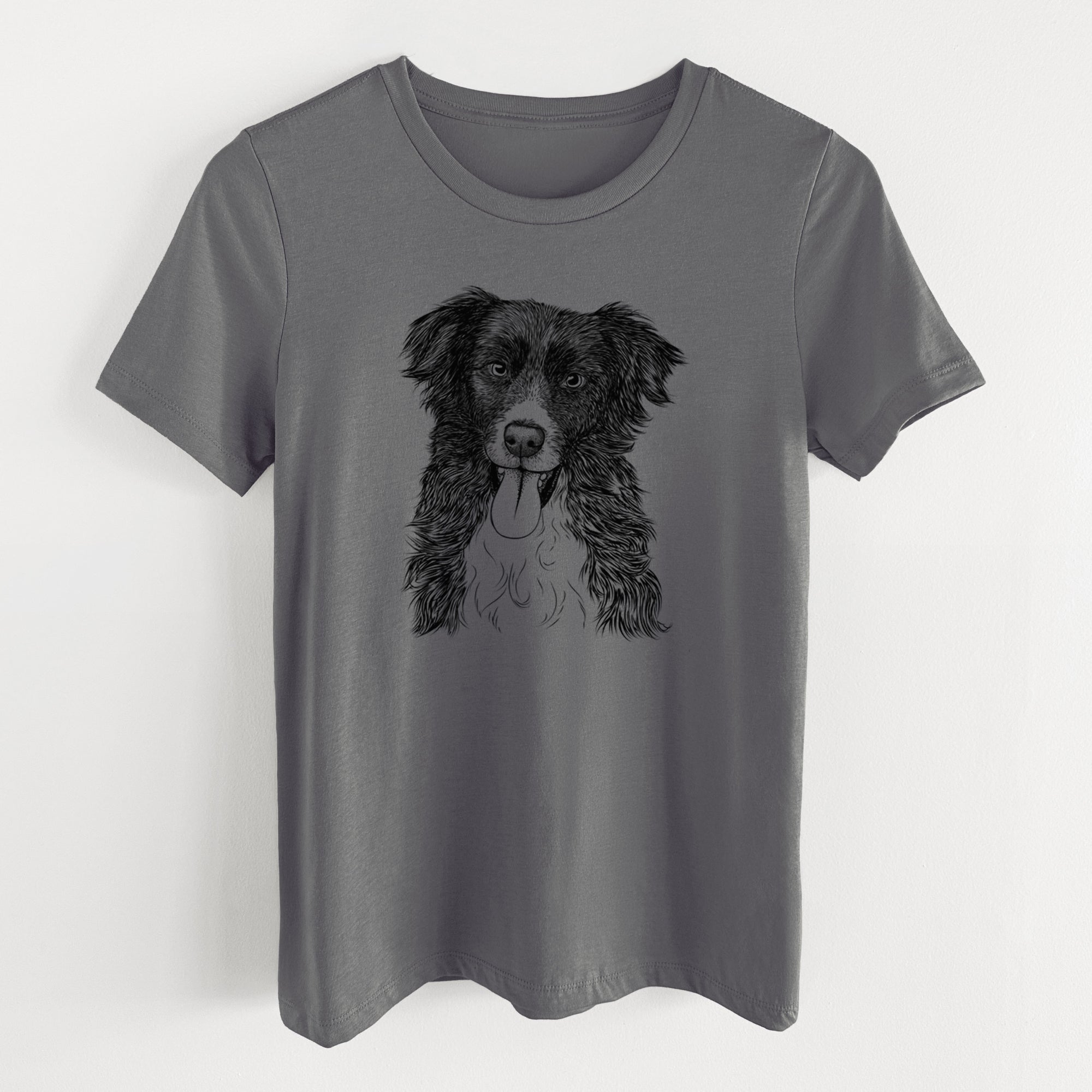 Bare Indi the Border Collie - Women's Lightweight Relaxed Fit 100% Cotton Crewneck