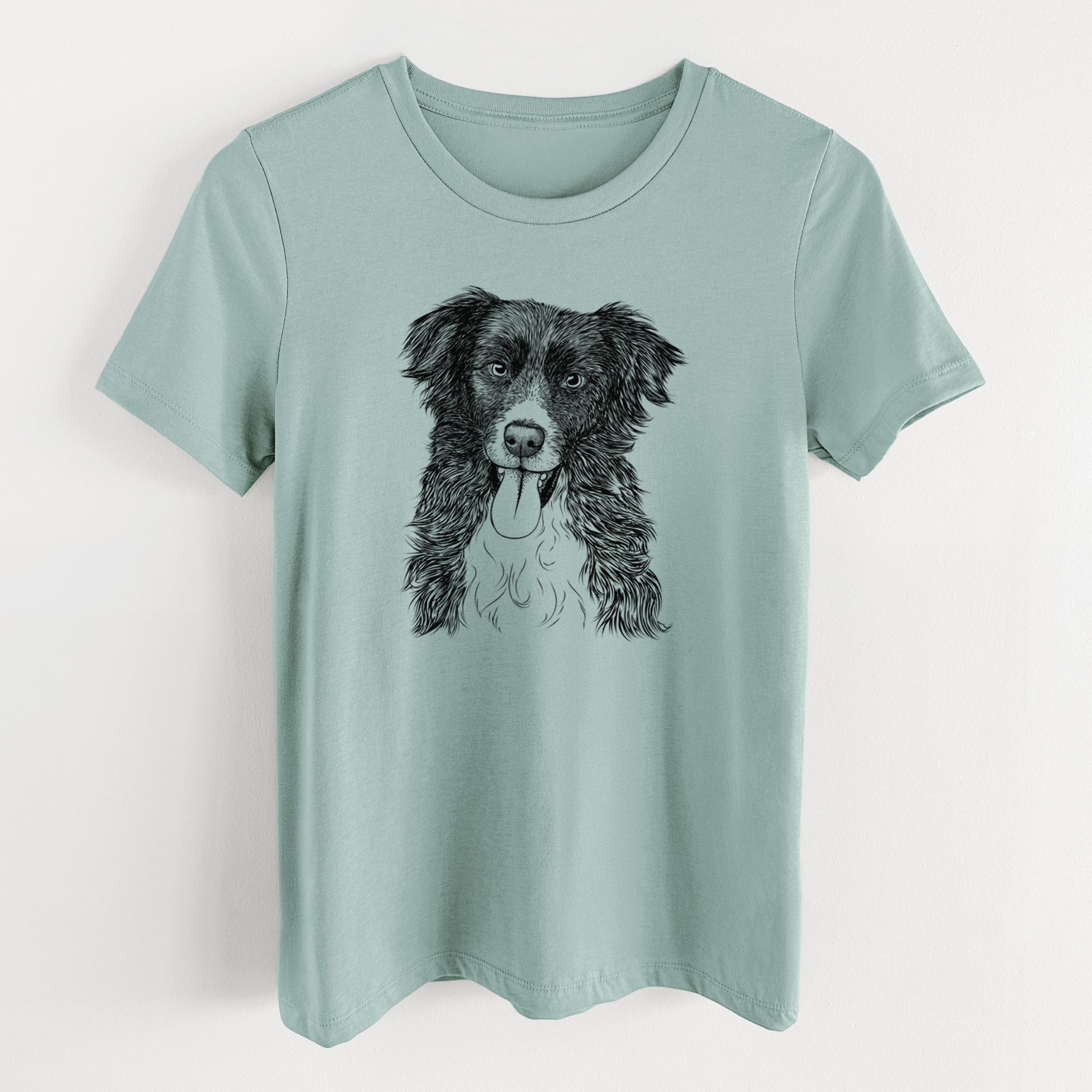 Bare Indi the Border Collie - Women's Lightweight Relaxed Fit 100% Cotton Crewneck