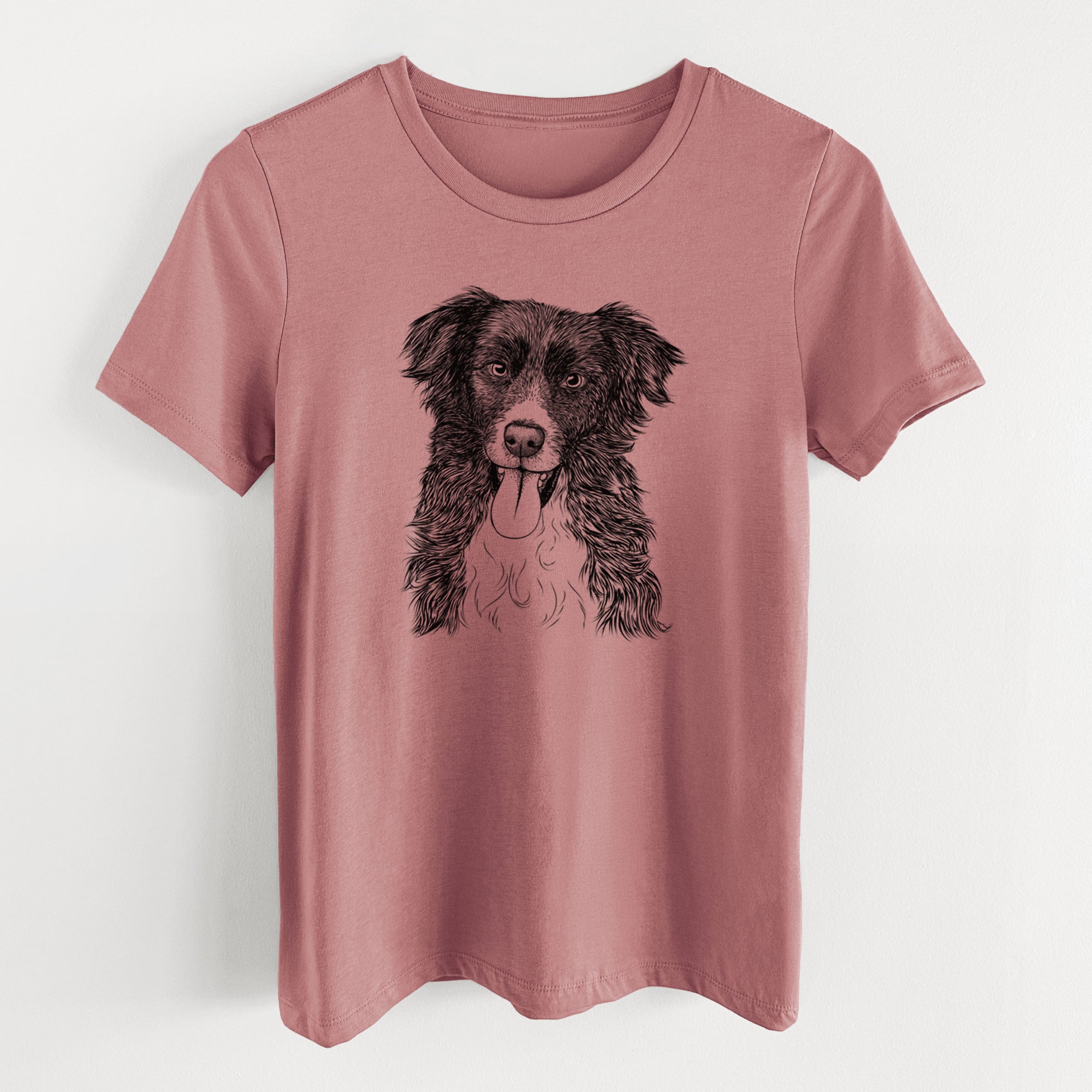 Bare Indi the Border Collie - Women's Lightweight Relaxed Fit 100% Cotton Crewneck