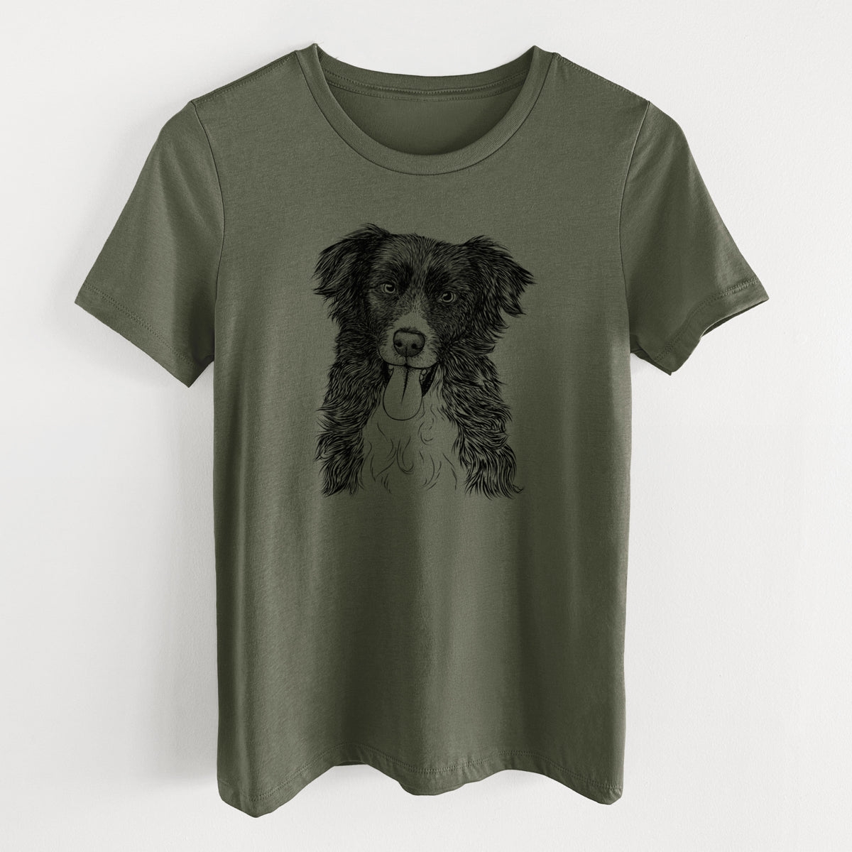 Bare Indi the Border Collie - Women's Lightweight Relaxed Fit 100% Cotton Crewneck