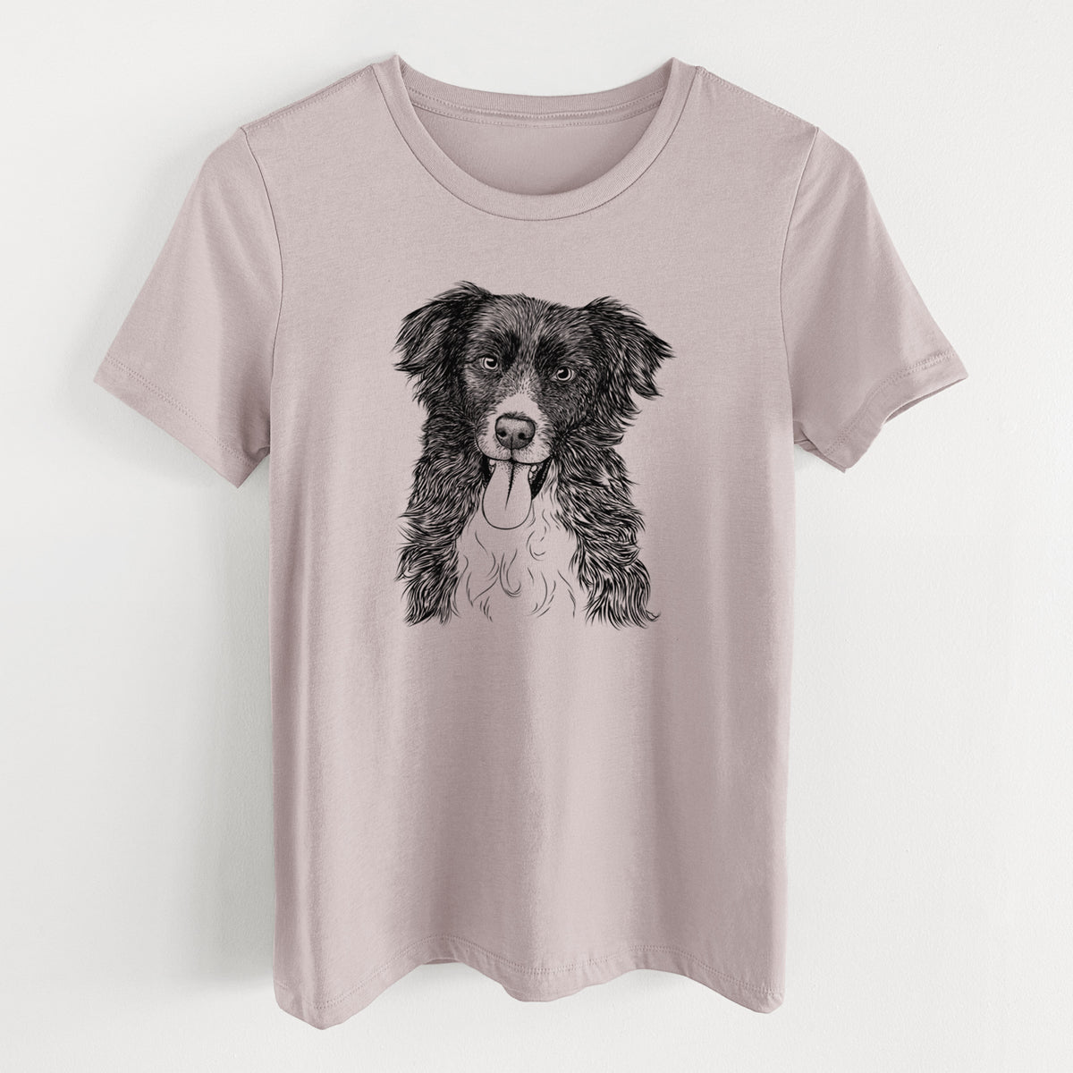 Bare Indi the Border Collie - Women's Lightweight Relaxed Fit 100% Cotton Crewneck