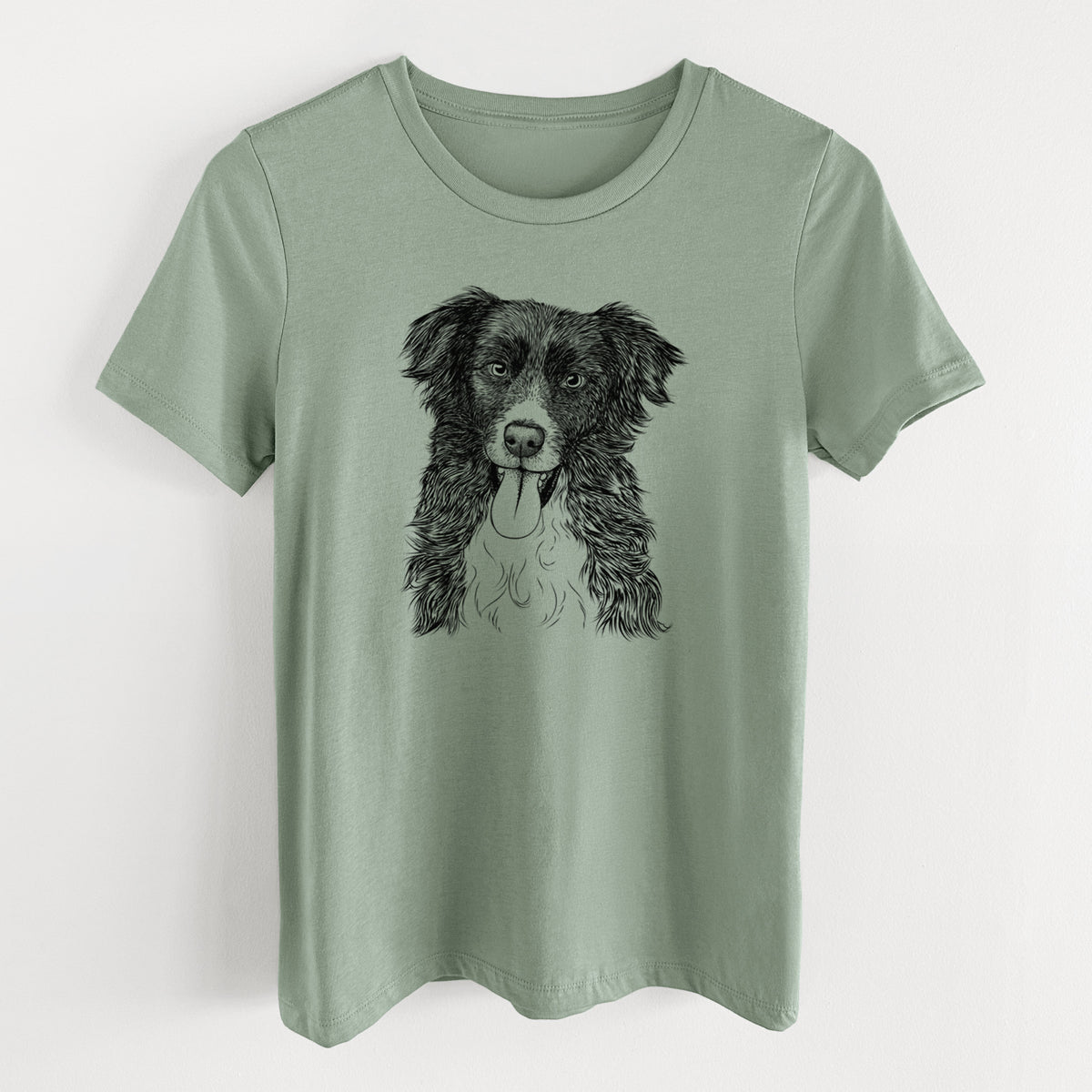 Bare Indi the Border Collie - Women's Lightweight Relaxed Fit 100% Cotton Crewneck