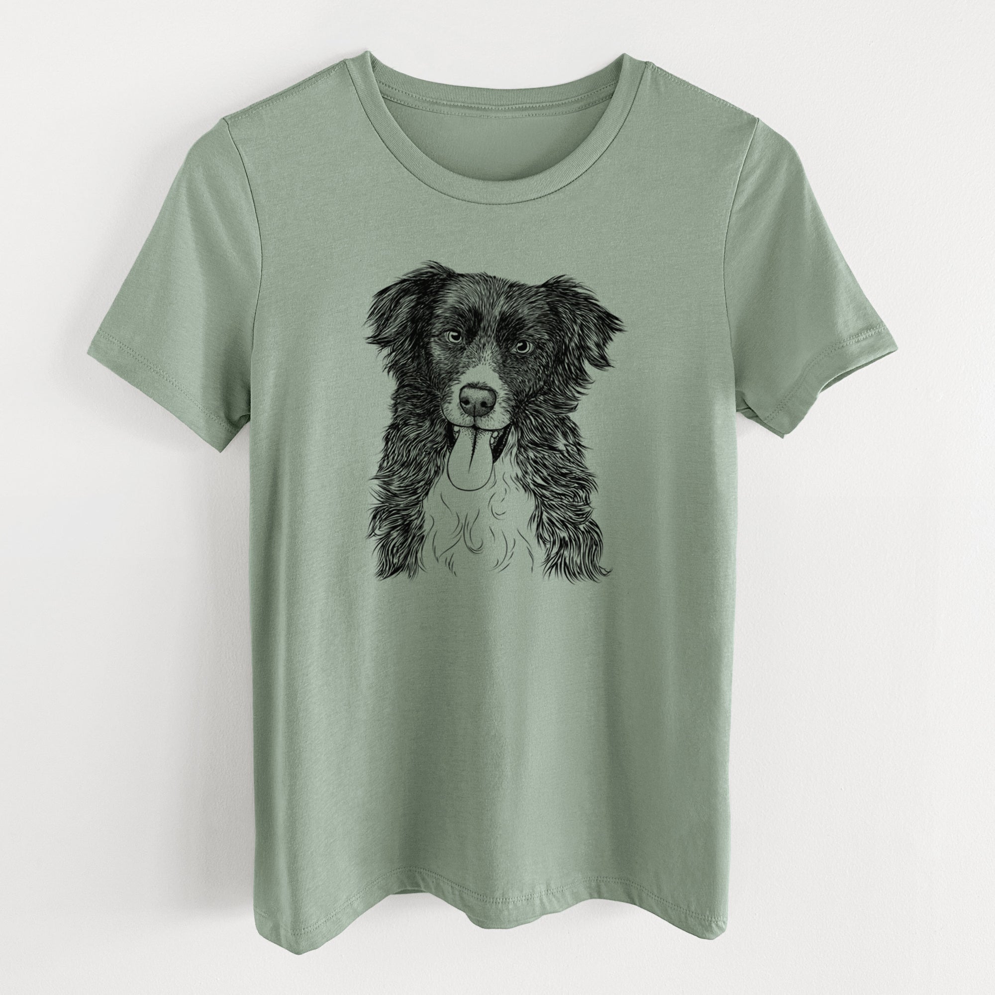 Bare Indi the Border Collie - Women's Lightweight Relaxed Fit 100% Cotton Crewneck