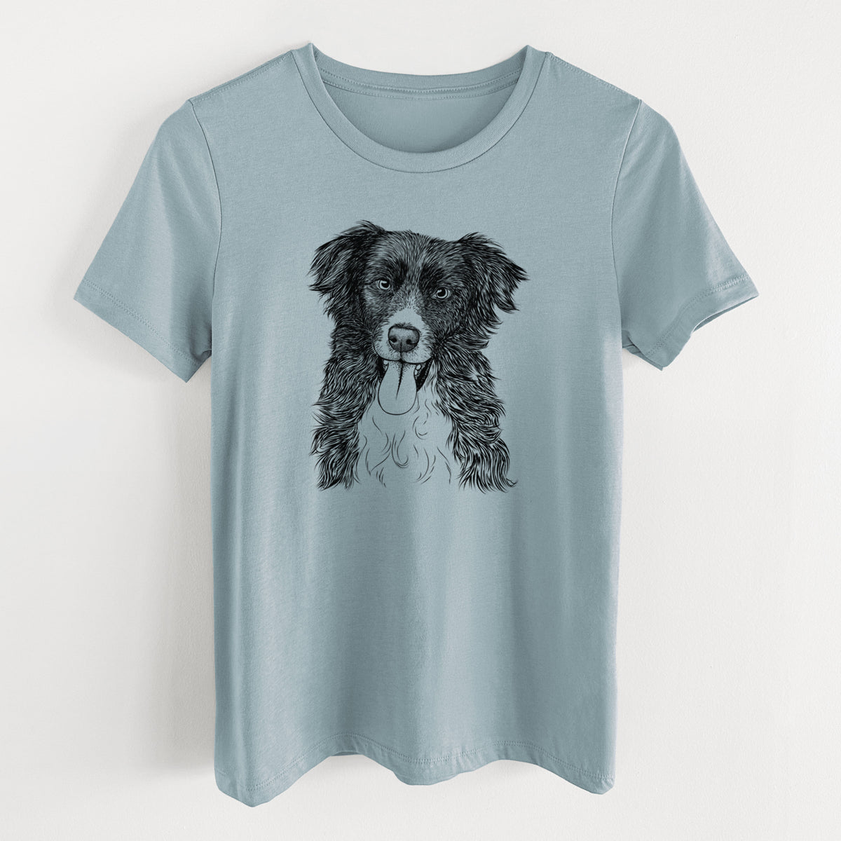 Bare Indi the Border Collie - Women's Lightweight Relaxed Fit 100% Cotton Crewneck