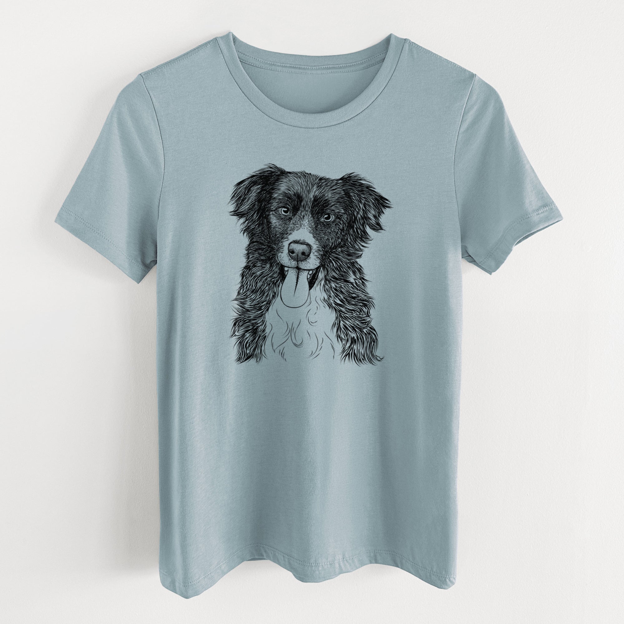 Bare Indi the Border Collie - Women's Lightweight Relaxed Fit 100% Cotton Crewneck