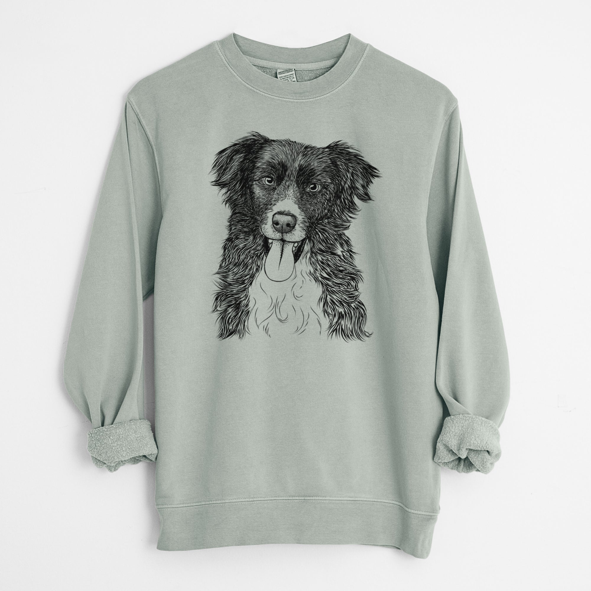 Bare Indi the Border Collie - Unisex Pigment Dyed Crew Sweatshirt