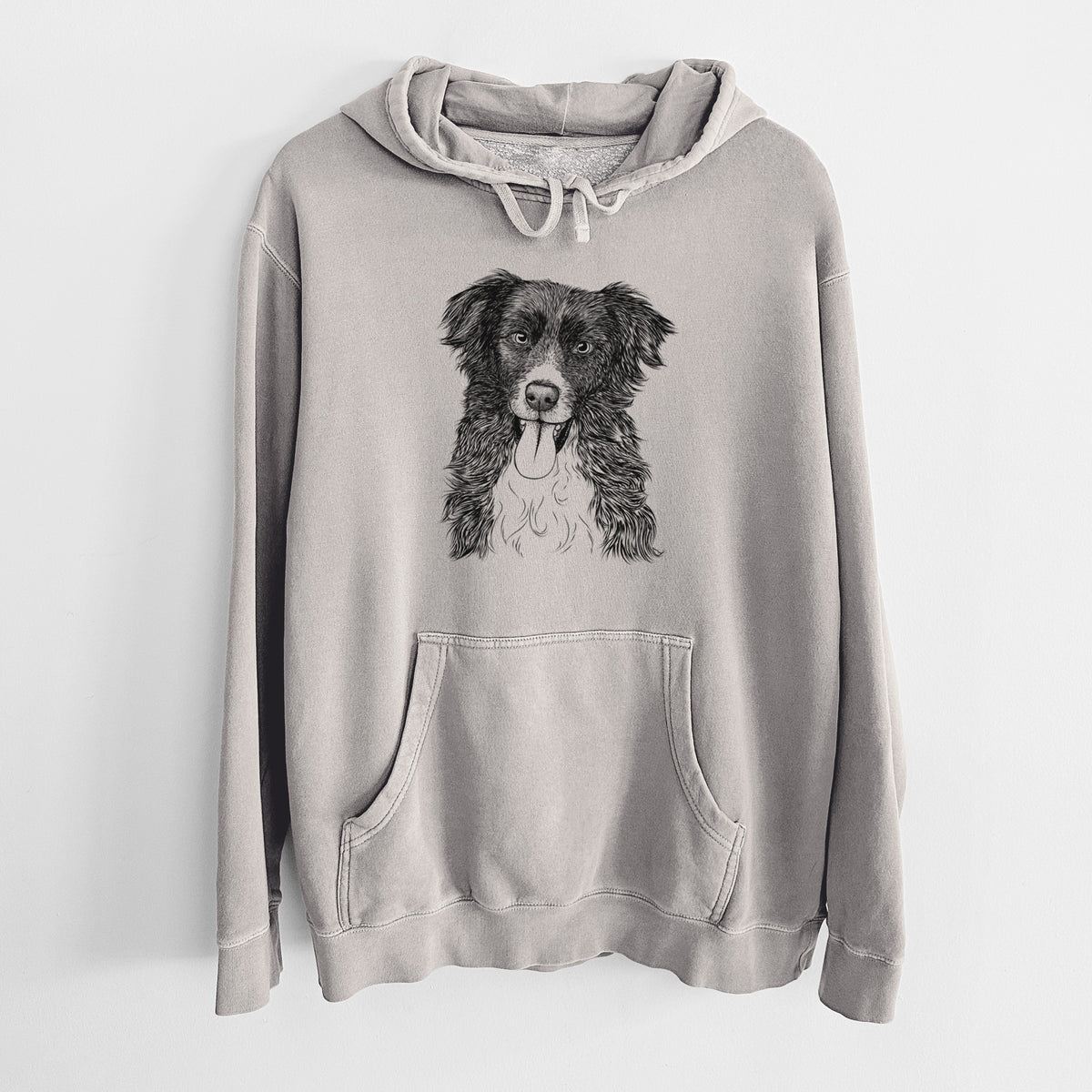 Bare Indi the Border Collie - Unisex Pigment Dyed Hoodie