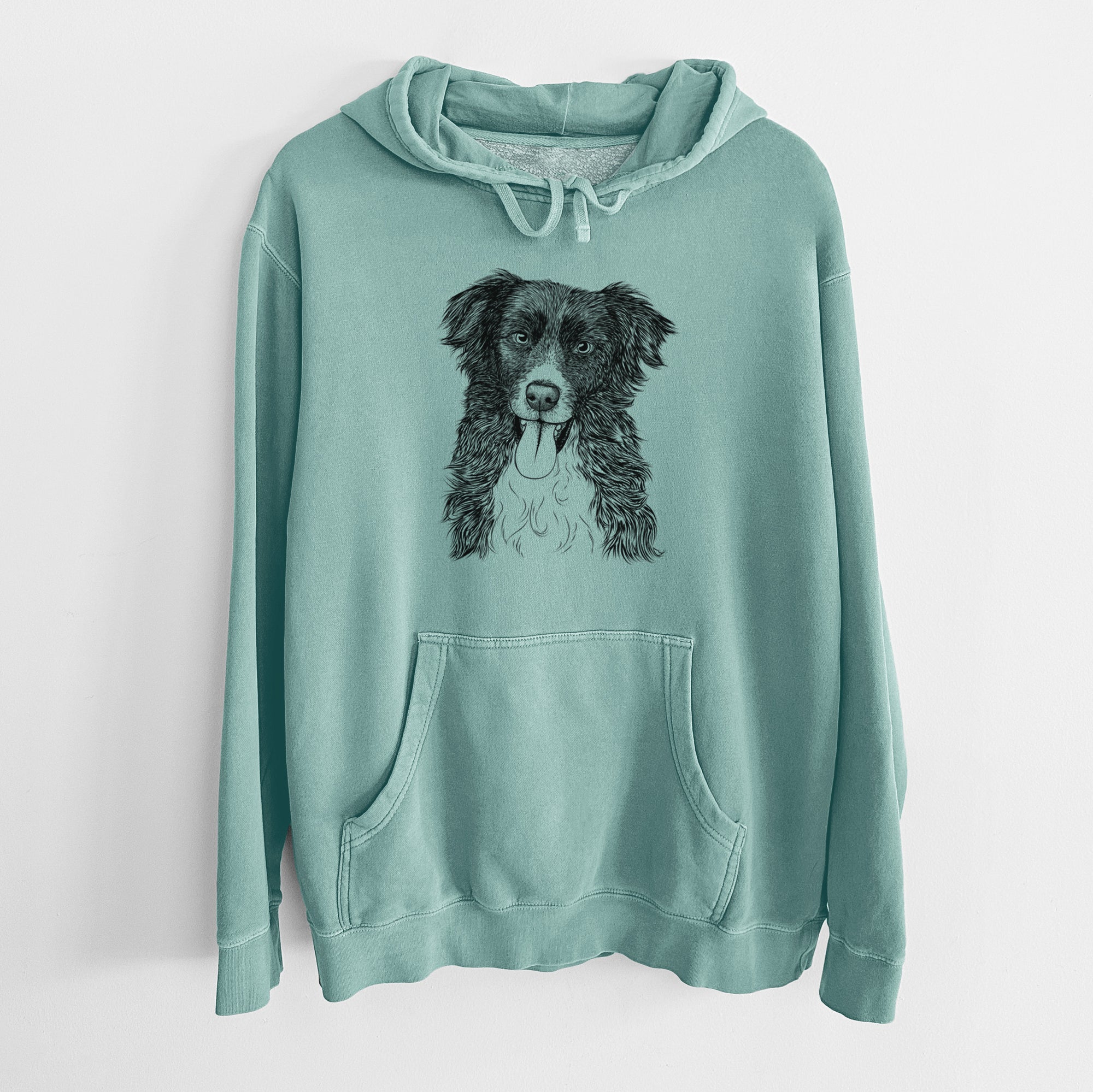 Bare Indi the Border Collie - Unisex Pigment Dyed Hoodie