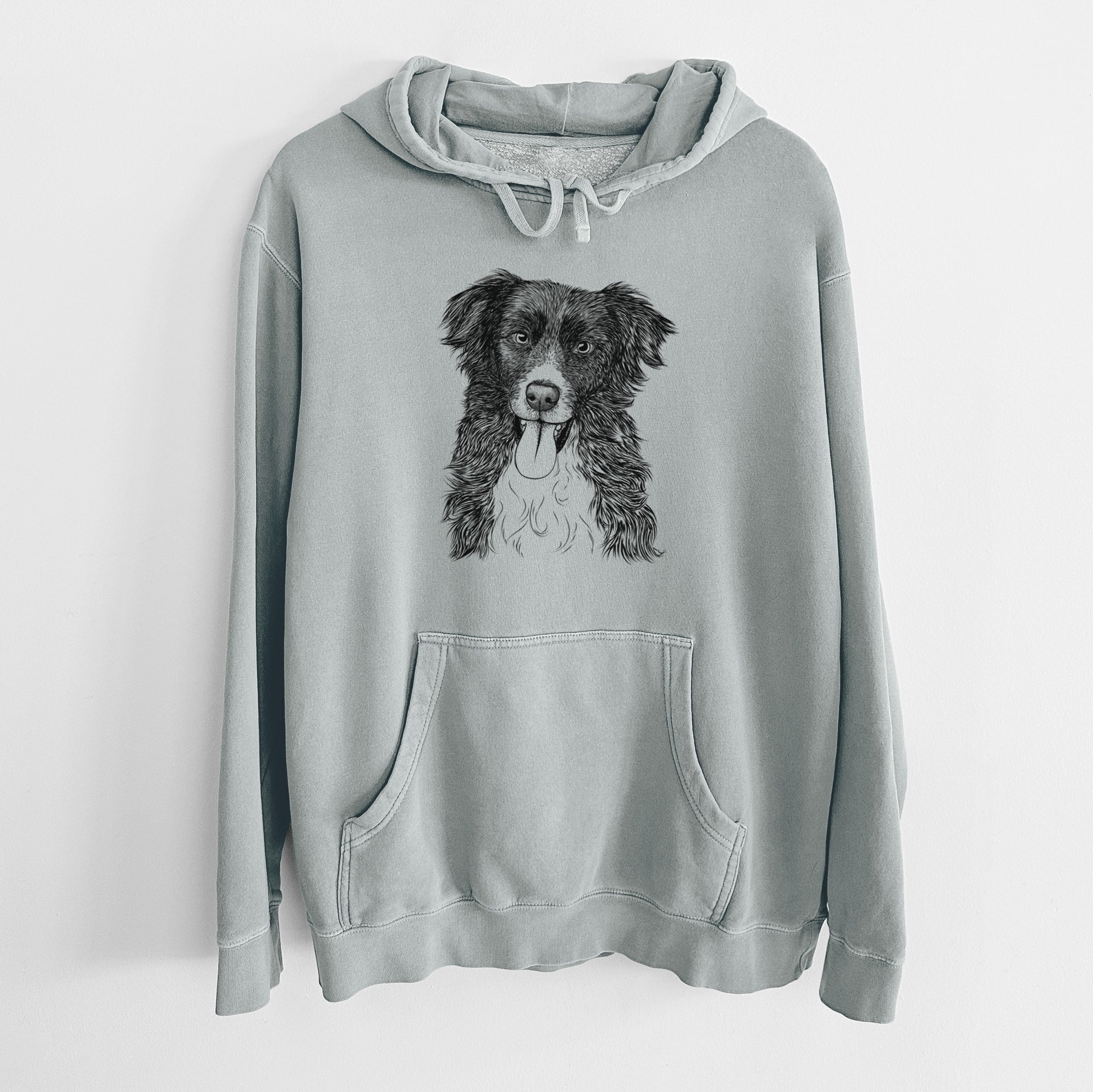 Bare Indi the Border Collie - Unisex Pigment Dyed Hoodie