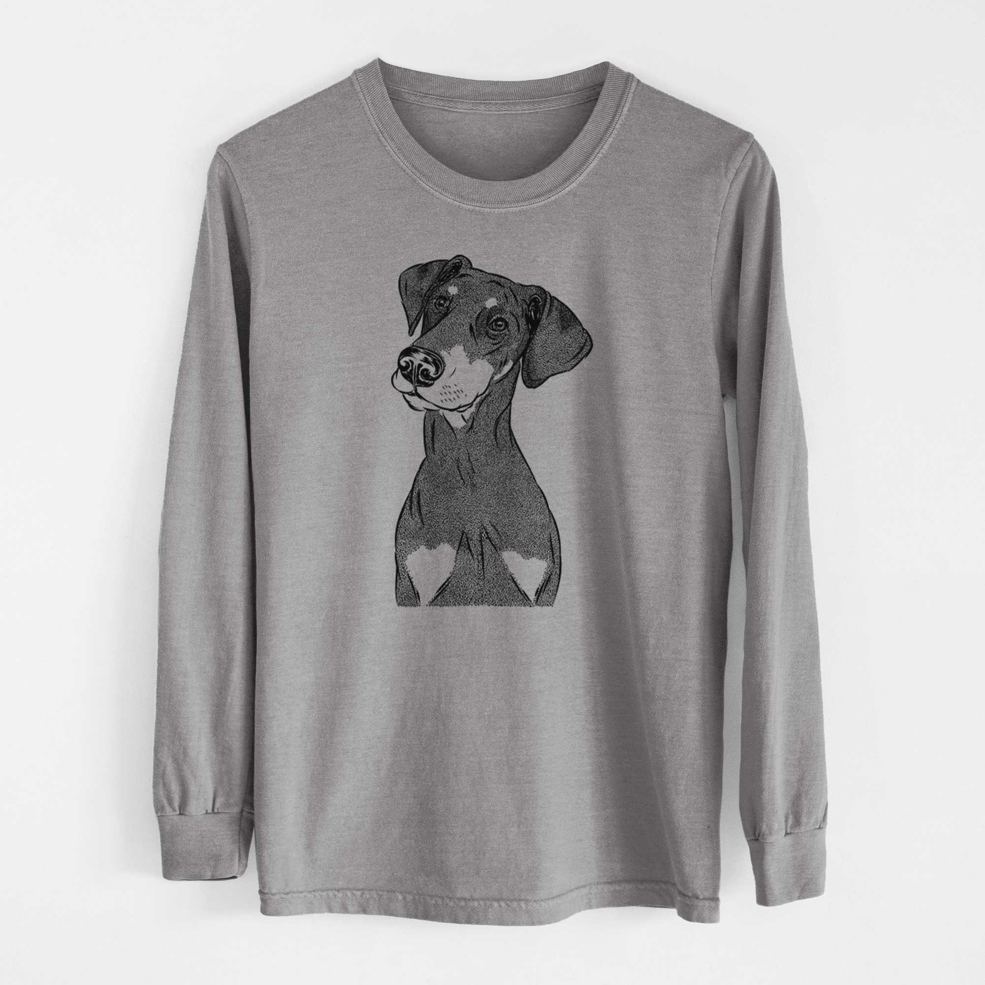 Bare Iroh the Doberman Pinscher - Men's Heavyweight 100% Cotton Long Sleeve