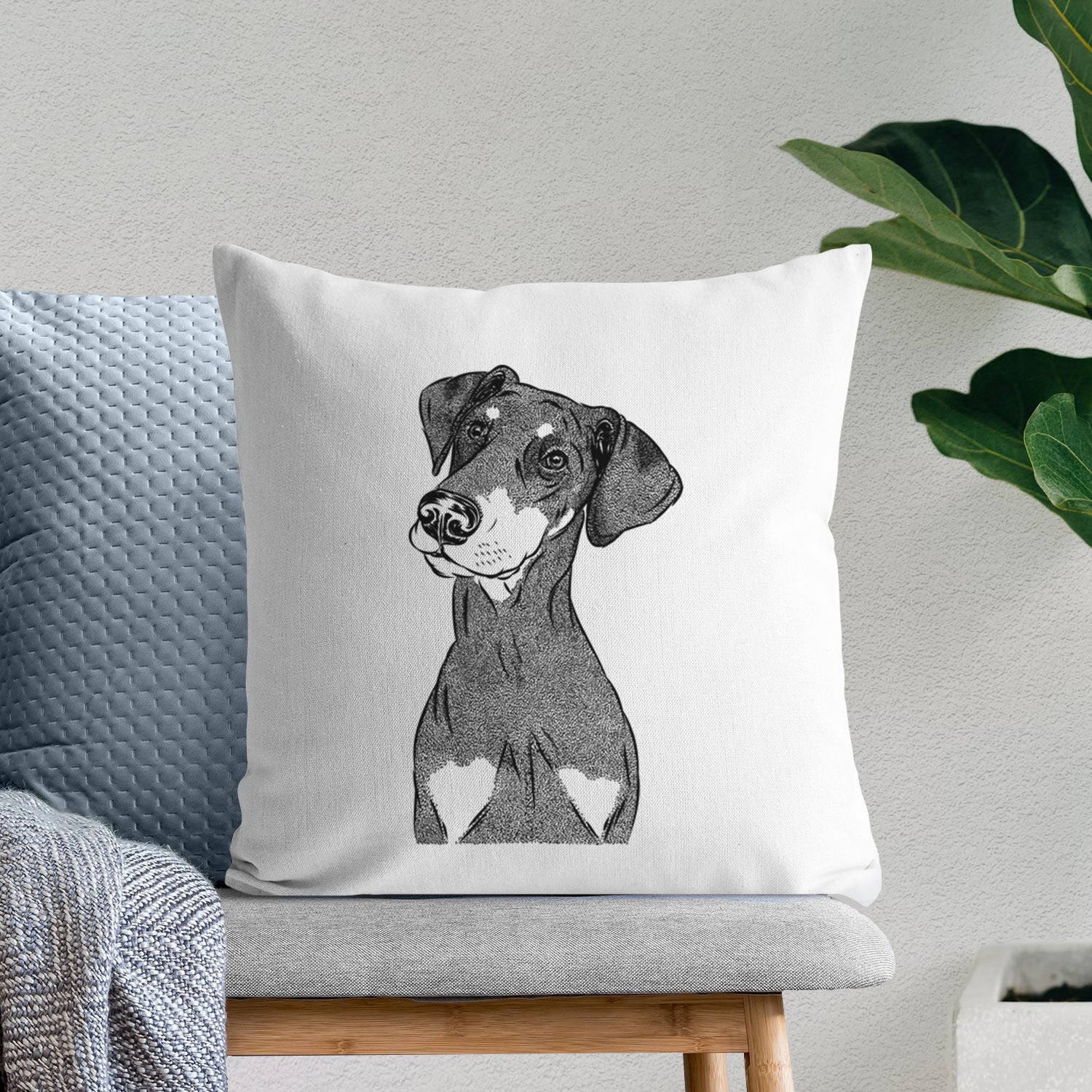 Iroh the Doberman Pinscher - Throw Pillow Cover