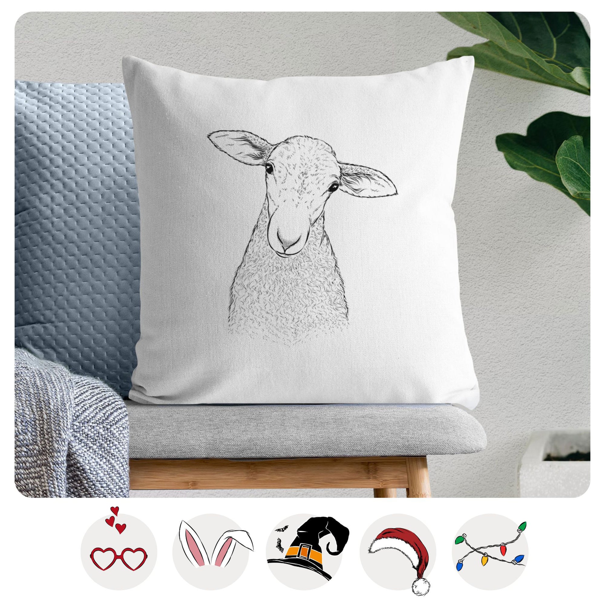 Ivy the Lamb - Throw Pillow Cover