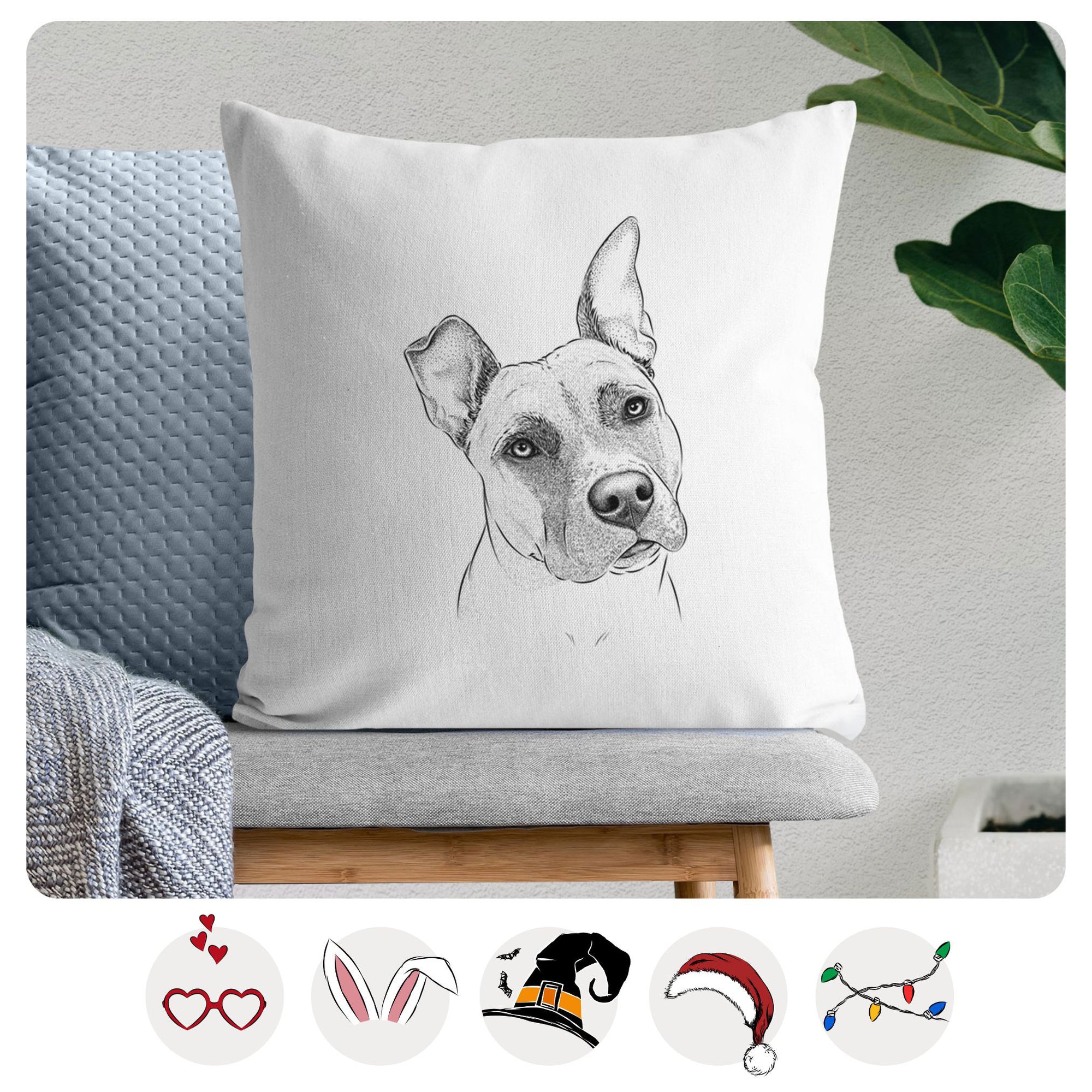 Ivy the Pitbull Mix - Throw Pillow Cover